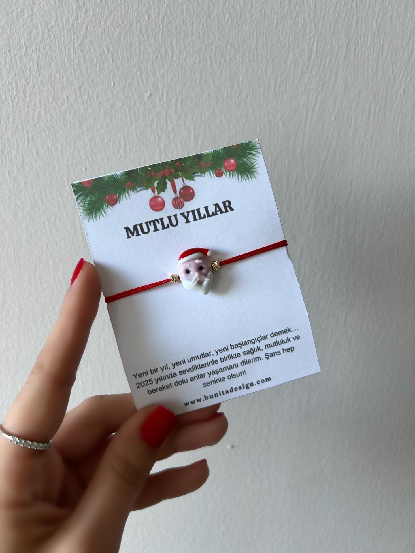 Murano Cam Noel Baba Yeni Yıl Konsept Bileklik