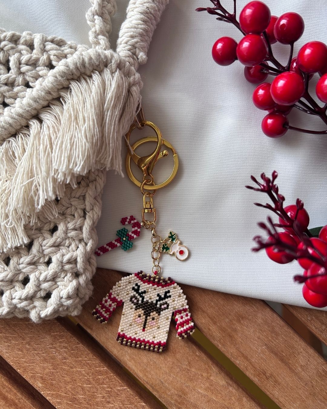 Kazak Motifli Miyuki Tasarım Anahtarlık & Çanta Charm