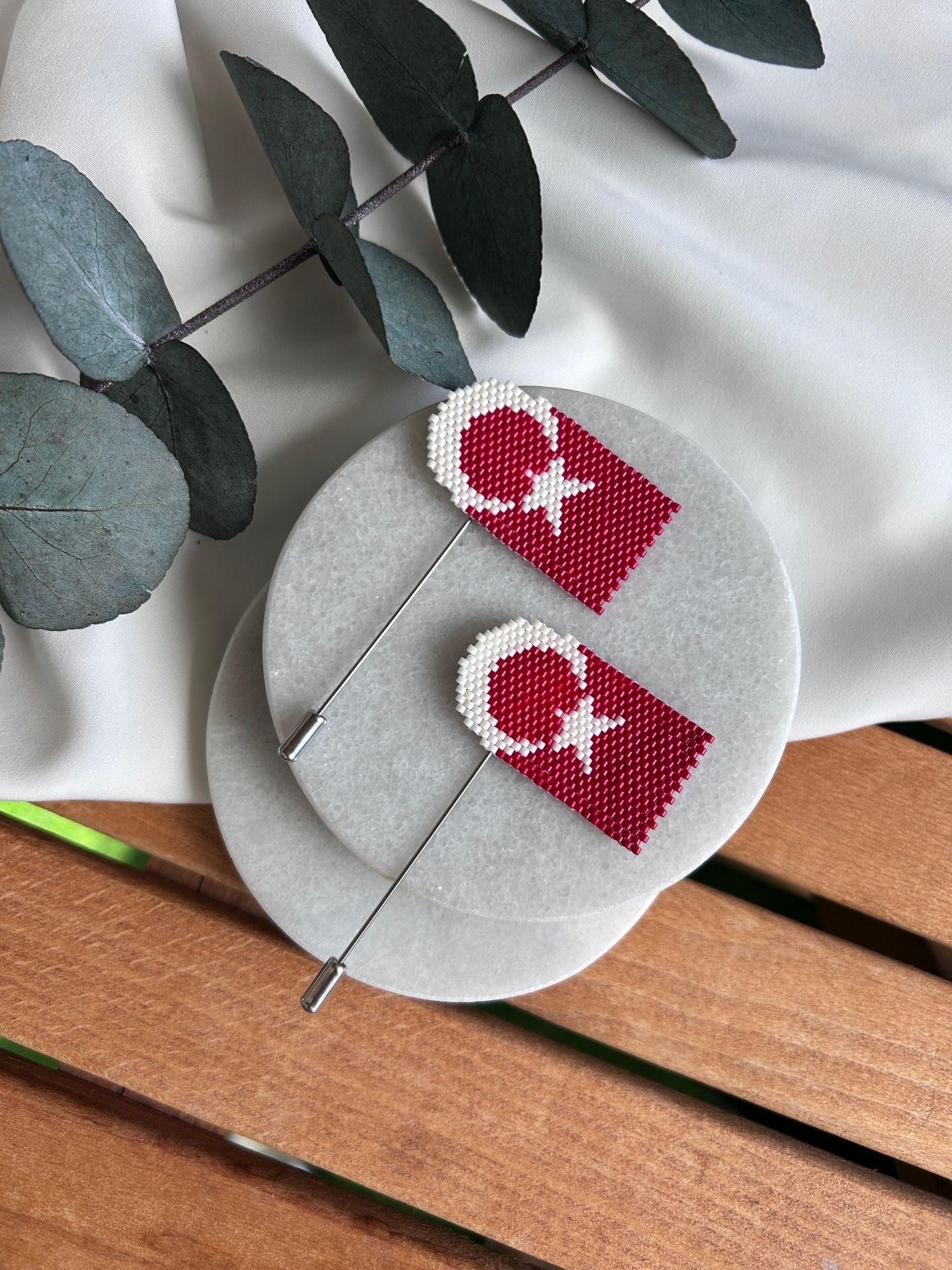 Türk Bayrağı Miyuki Broş