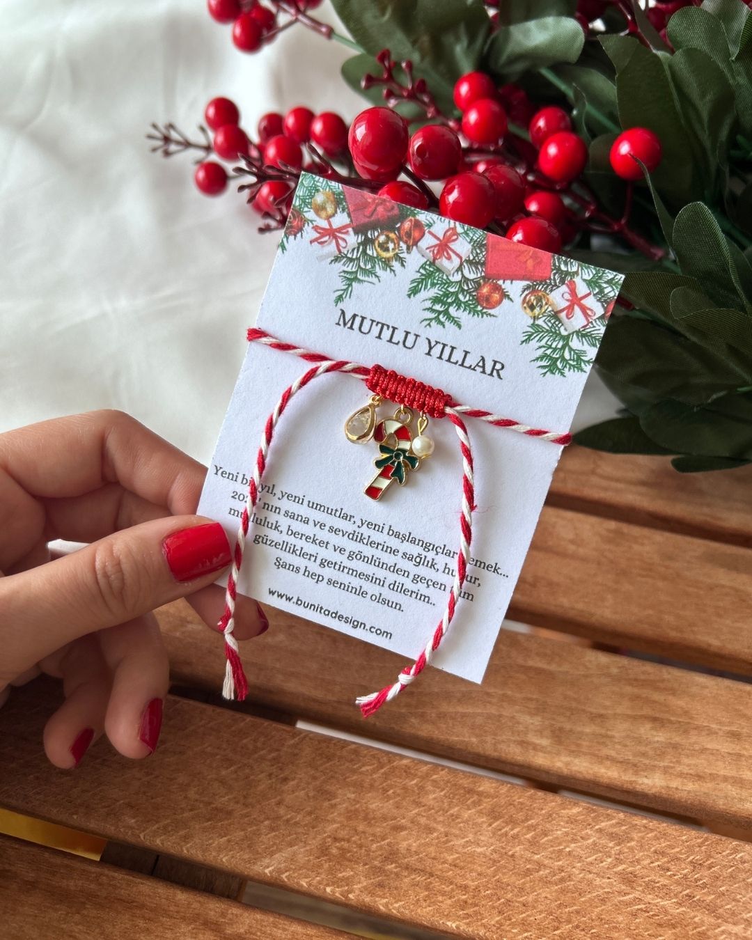 Yılbaşı Süsü Figürlü Charm Detay Yeni Yıl Konsept Bileklik