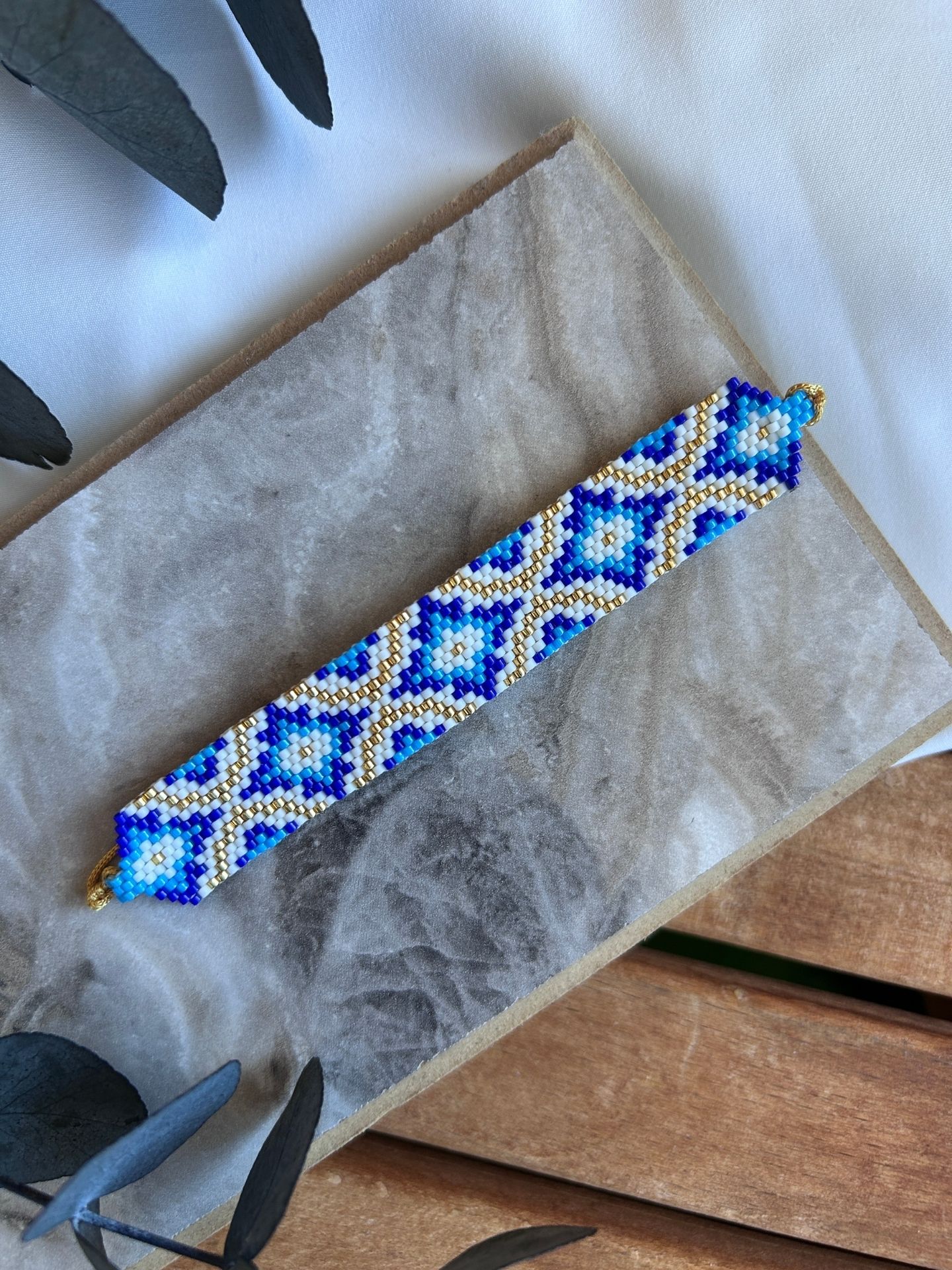 Altın Yıldız Desenli Tasarım Miyuki Bileklik