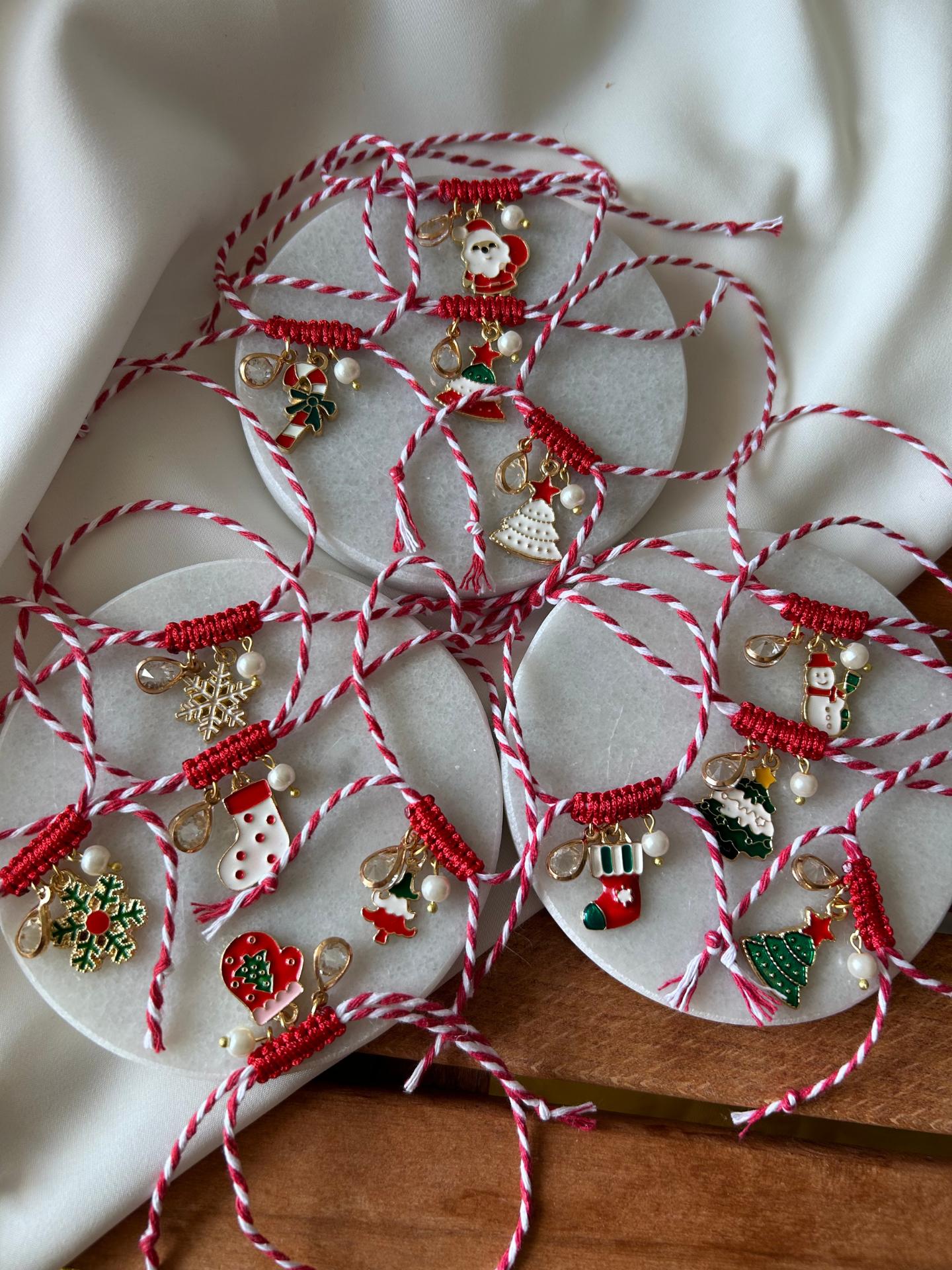 Yeşil Noel Ağacı Figürlü Charm Detay Yeni Yıl Konsept Bileklik