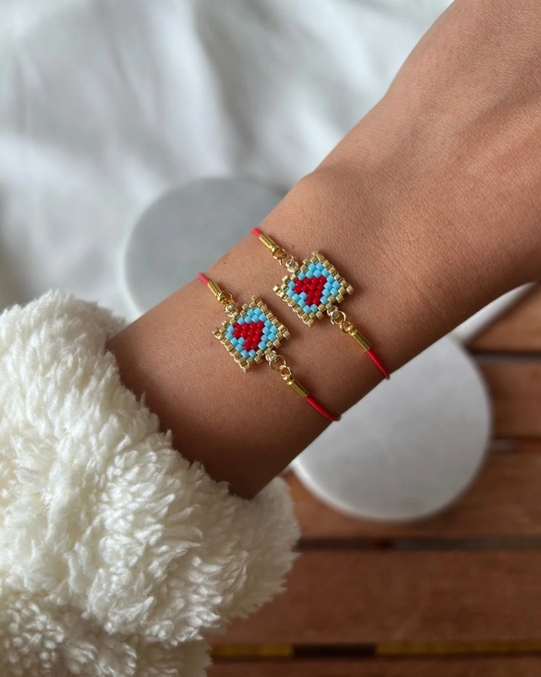 Kalp Motif Yeni Yıl Konsept Miyuki Bileklik