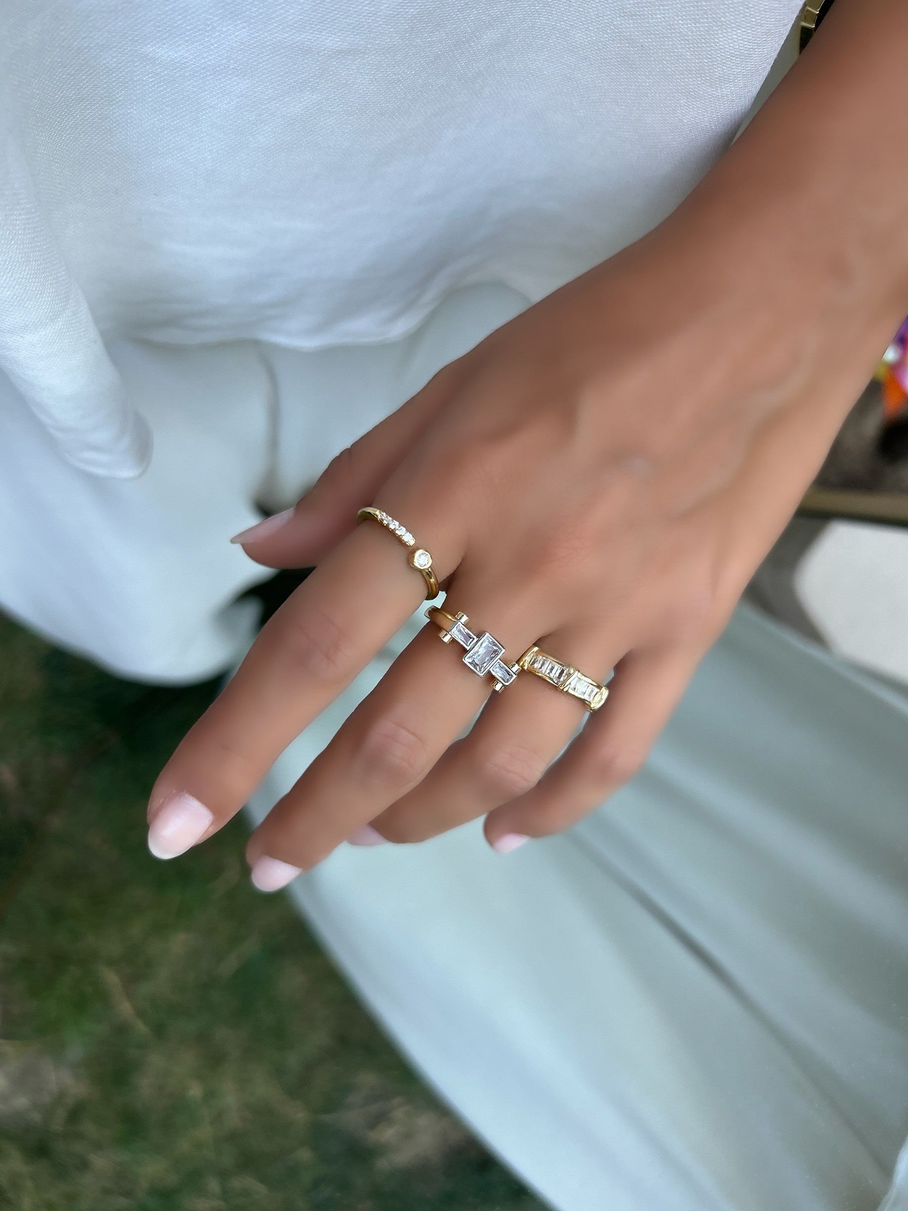 Vip Özel Seri 14K Üçlü Yüzük Kombini