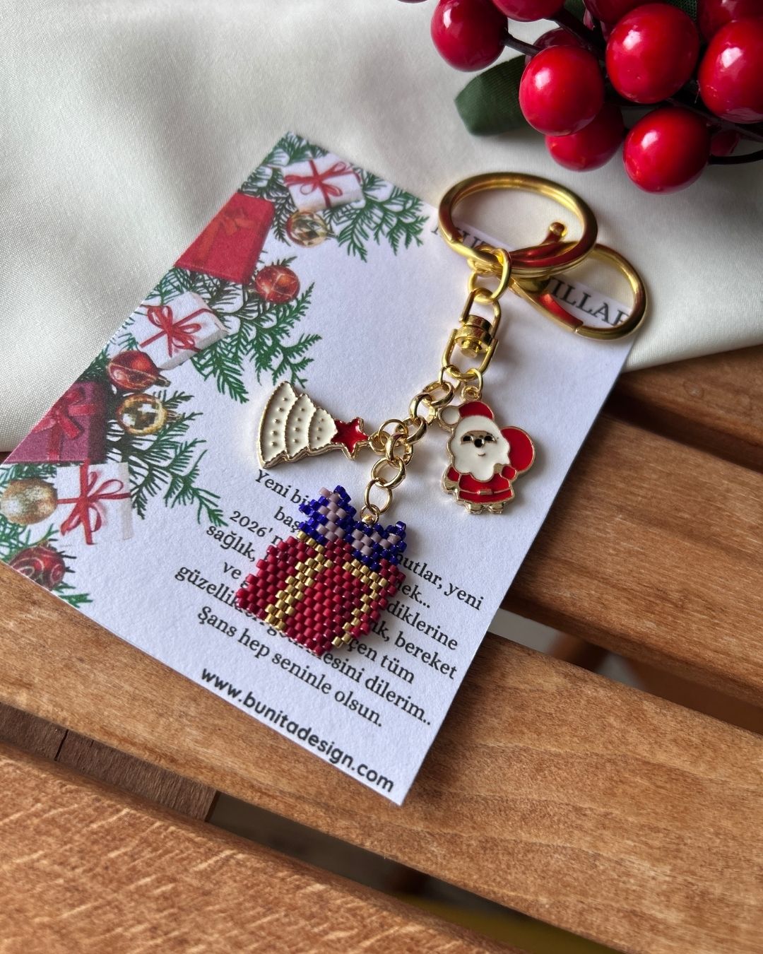 Noel Hediye Paketi Miyuki Tasarım Anahtarlık & Çanta Charm
