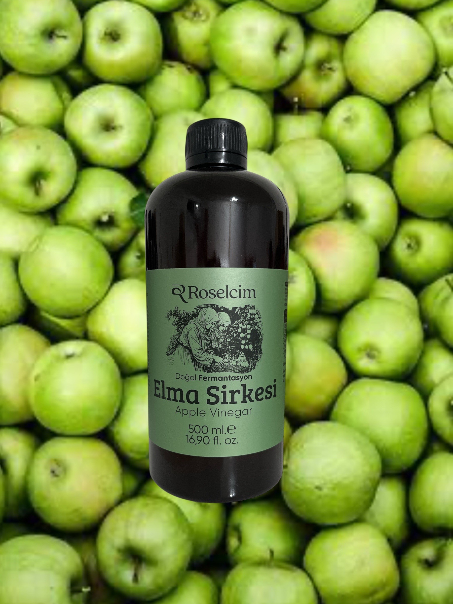 Yeşil Elma Sirkesi 500 ml (Plastik Şişe)