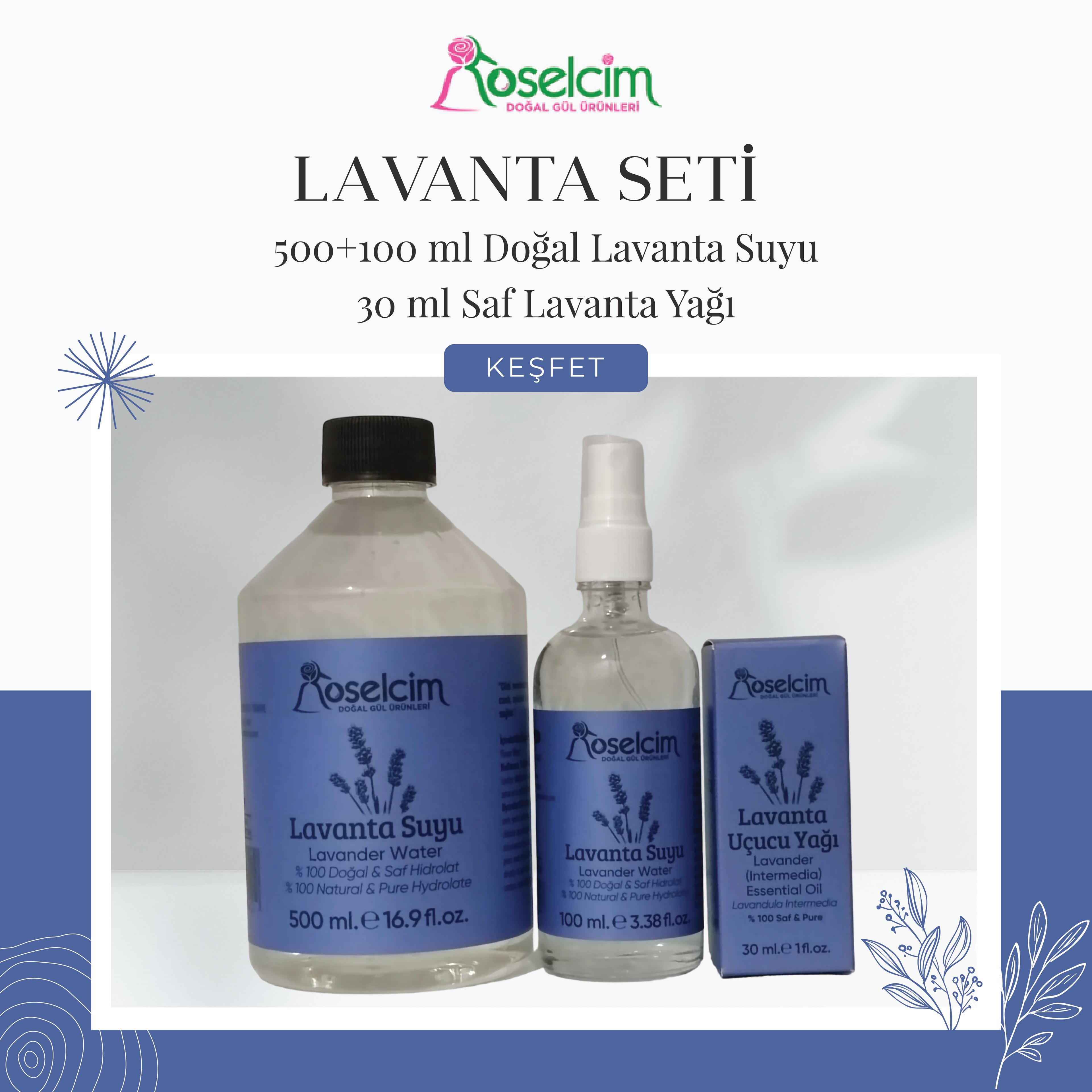 Lavanta Seti (500+100 ml Doğal Lavanta Suyu, 30 ml Saf Lavanta Yağı)