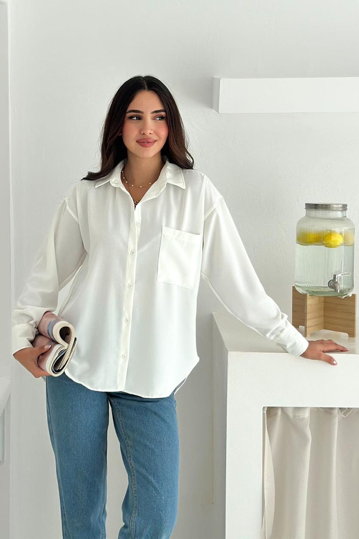 Kadın Oversize Gömlek – Astarsız & Rahat Kesim