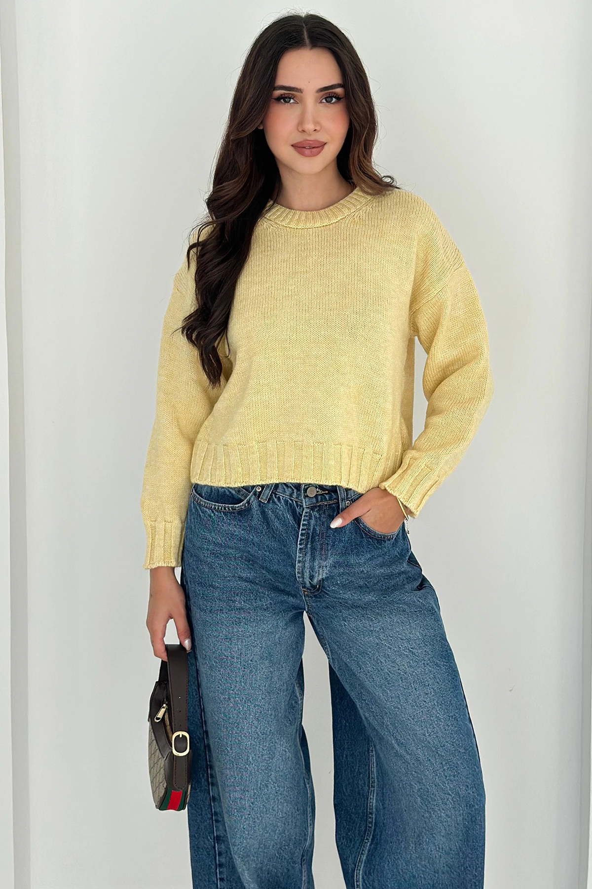 Kadın Örgü Kalın Triko Kazak – Yumuşak & Günlük Stil