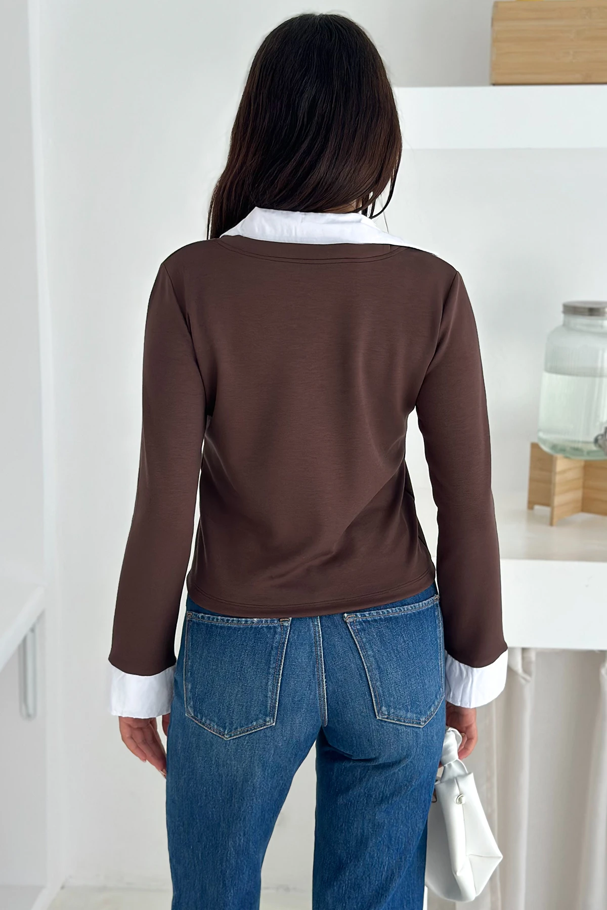 Kadın Gömlek Yaka Detaylı Bluz – Retro & Şehirli Stil