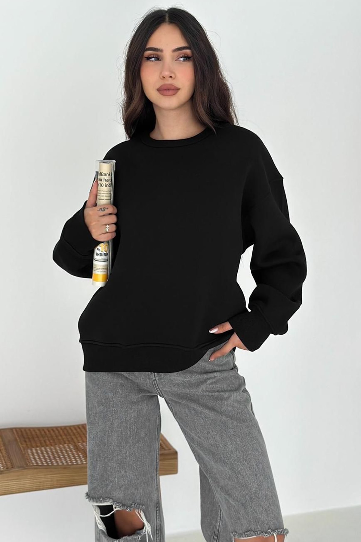 Kadın Oversize Sweatshirt – Enerjik & Rahat Stil