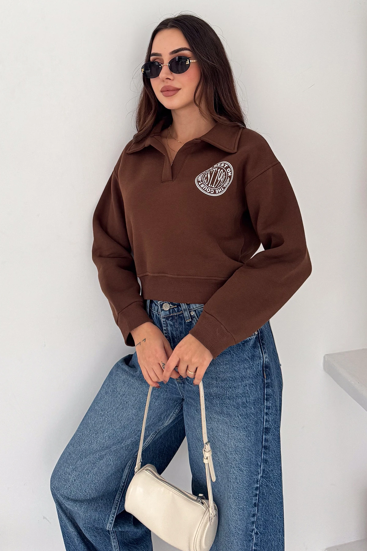 Kadın Baskılı Oversize Sweatshirt – Sporty Season 1992
