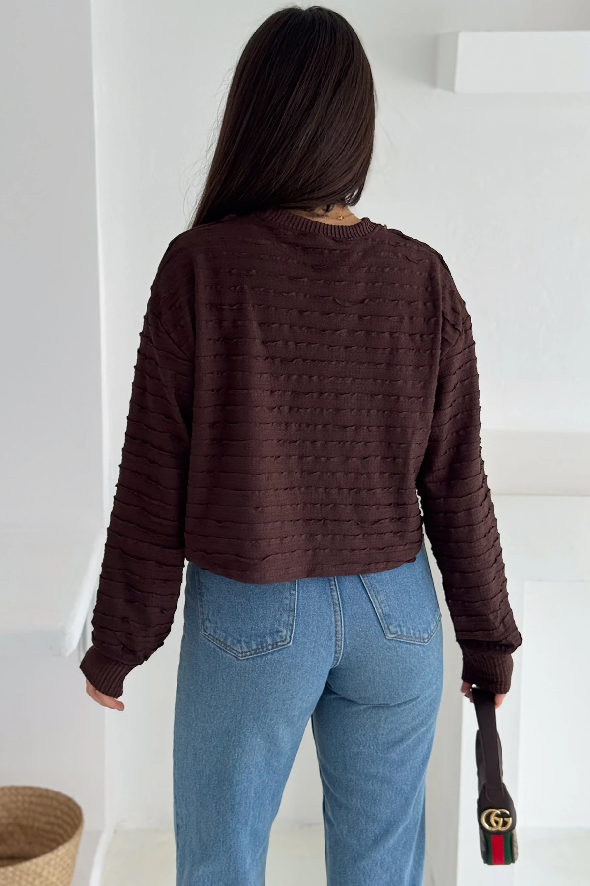 Kadın Dokulu Atlet & Kolye & Sweatshirt Takım – Sıcak & Şehirli Stil