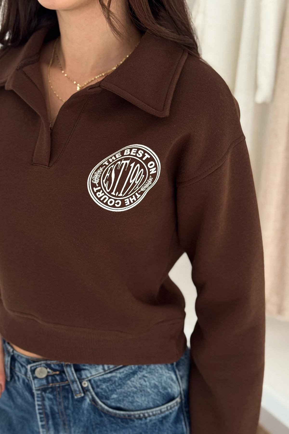 Kadın Baskılı Oversize Sweatshirt – Sporty Season 1992