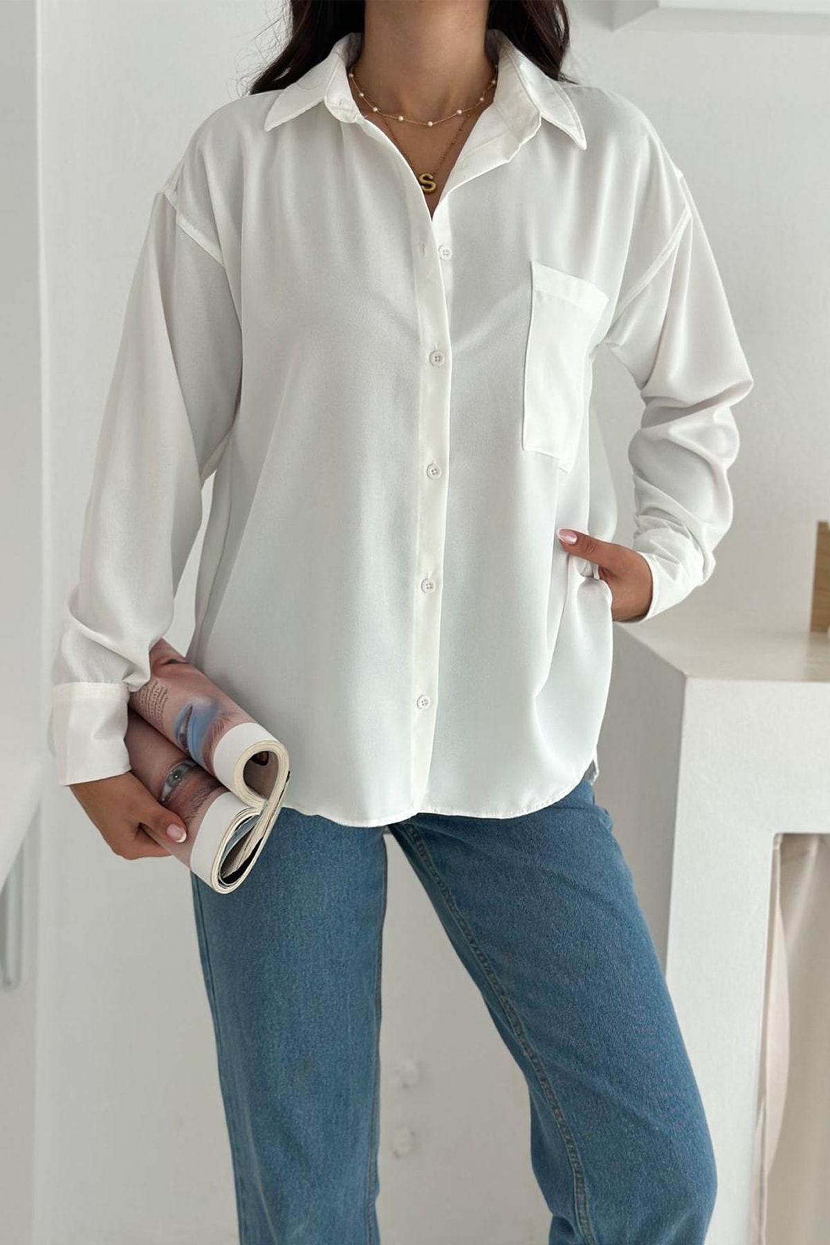 Kadın Oversize Gömlek – Astarsız & Rahat Kesim