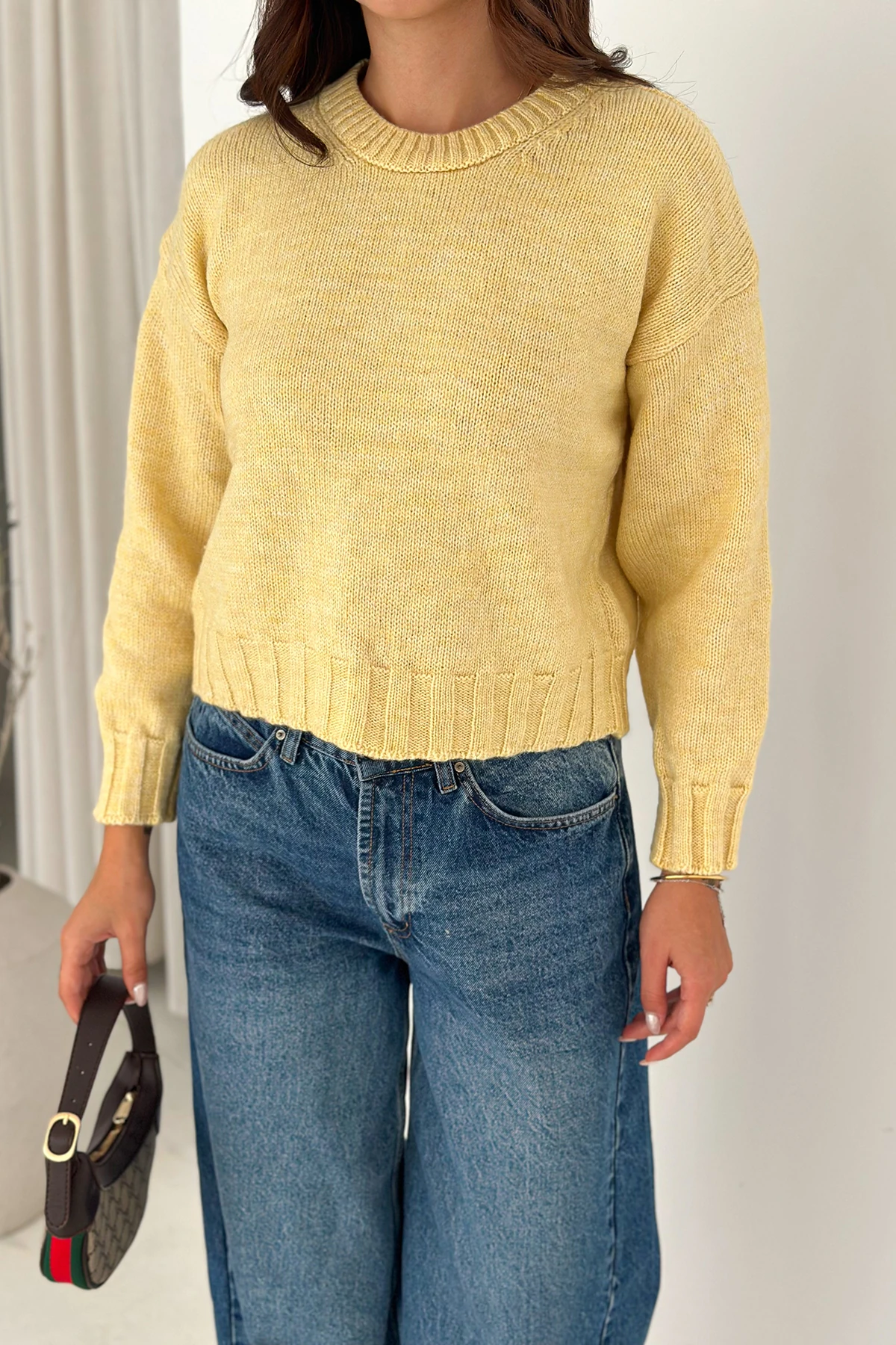 Kadın Örgü Kalın Triko Kazak – Yumuşak & Günlük Stil