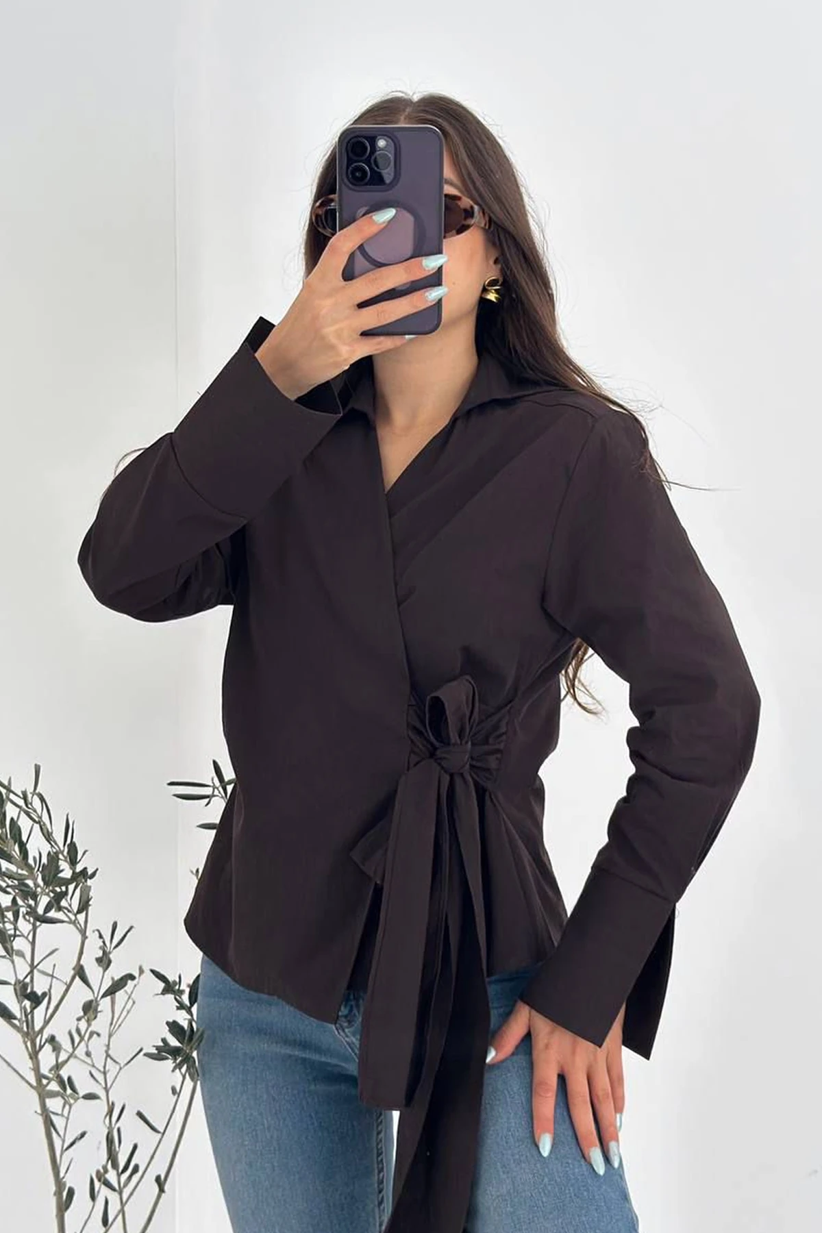 Kadın Fiyonk Detaylı Bağlamalı Gömlek – Chic Bow