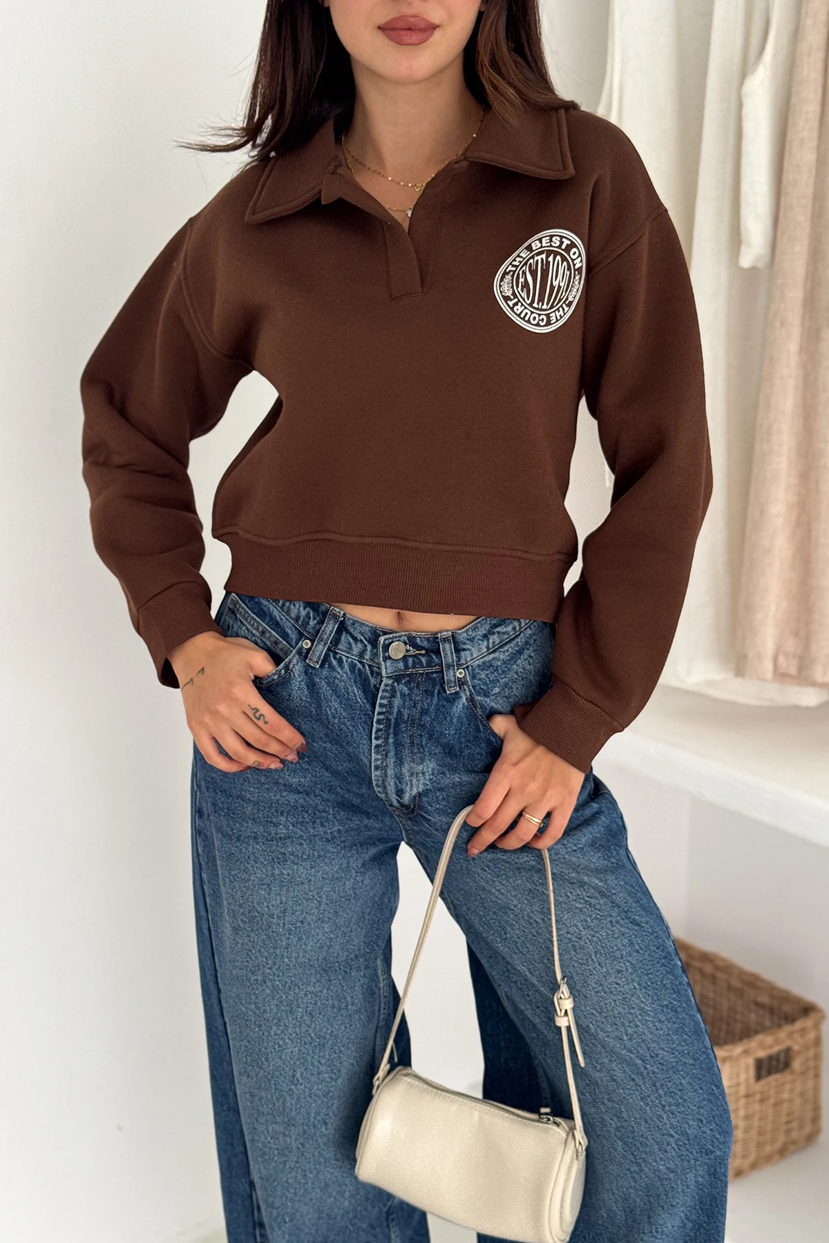 Kadın Baskılı Oversize Sweatshirt – Sporty Season 1992