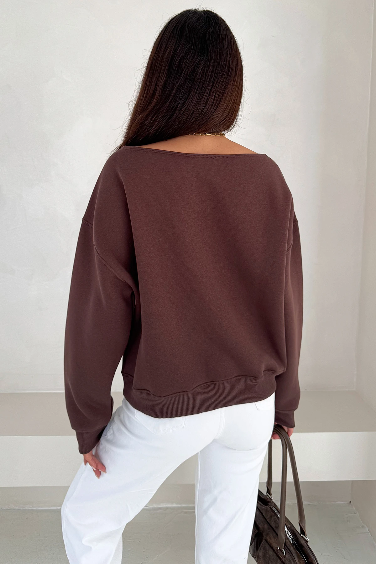 Kadın Omuz Detaylı Polar Sweatshirt – Rahat & Feminen Stil