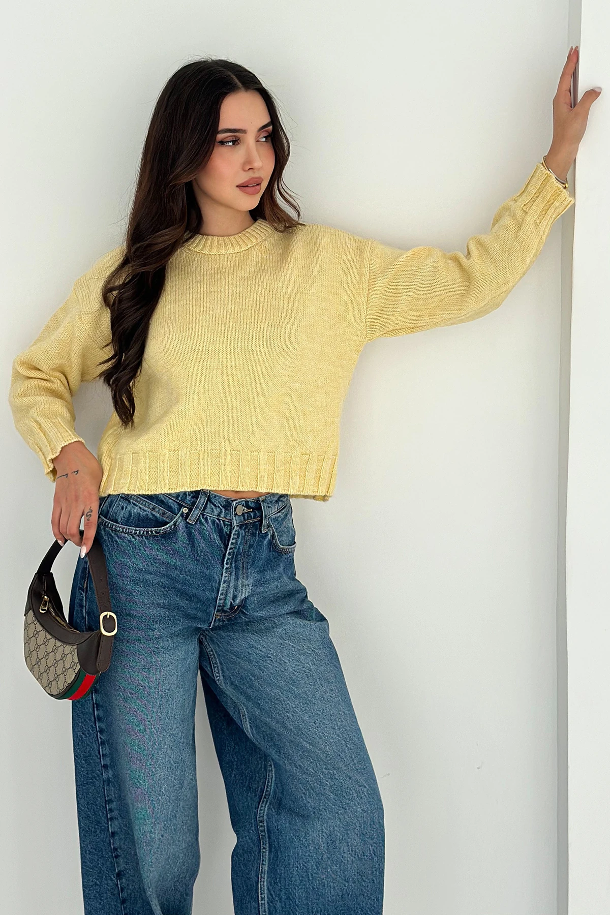 Kadın Örgü Kalın Triko Kazak – Yumuşak & Günlük Stil