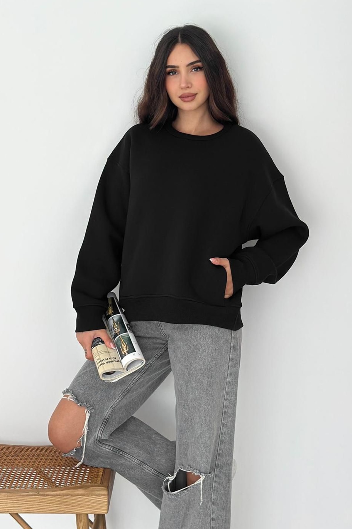 Kadın Oversize Sweatshirt – Enerjik & Rahat Stil