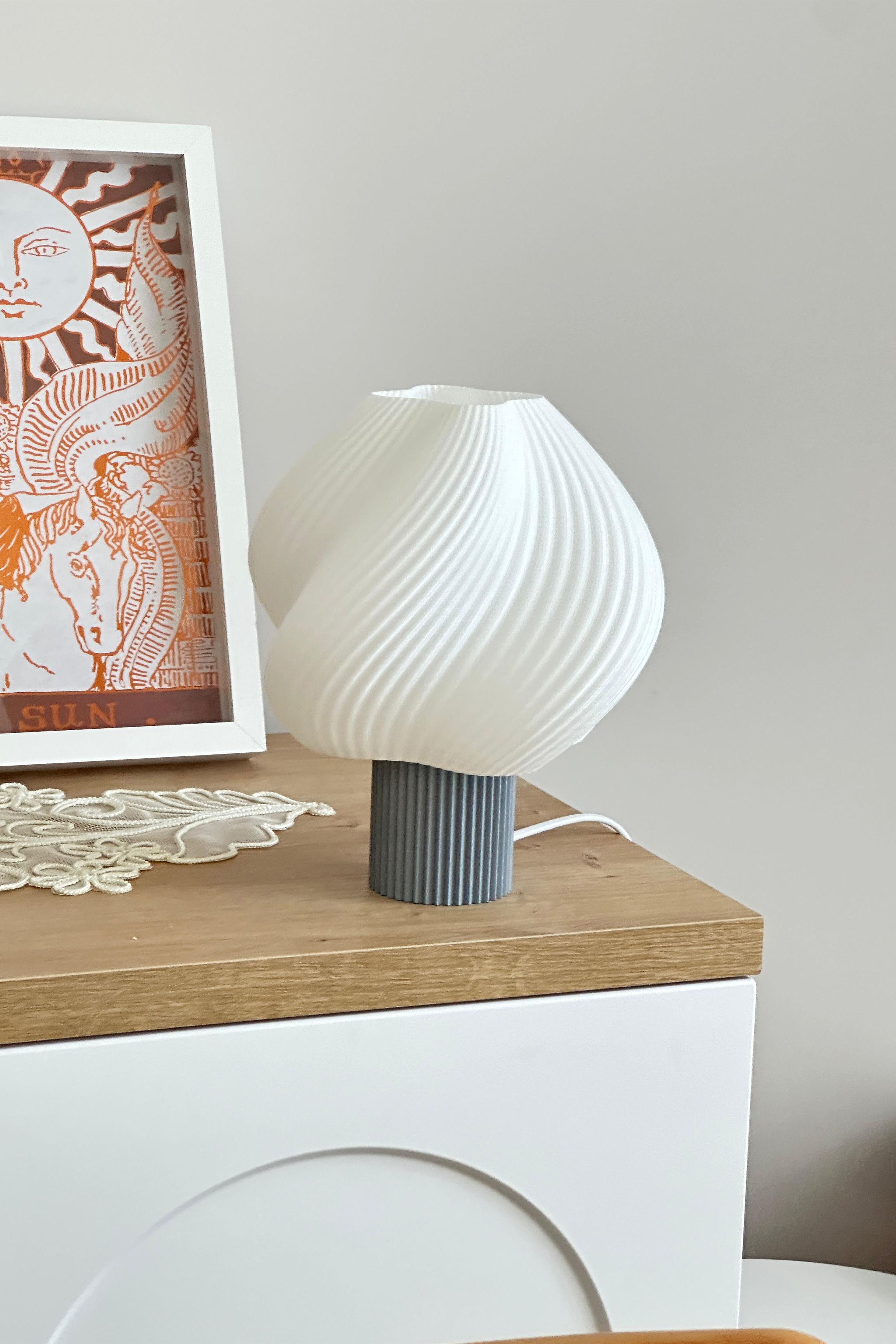 Sopran - Yeni Nesil Pinterest Abajur – İskandinav Tarzda Lamba 25 cm Aydınlatma - Gri