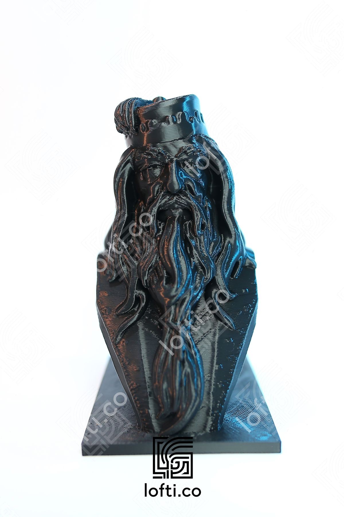 Dumbledore Figür - Dubmledore Büst - Heykel Figür - Siyah Boyalı Plastik Obje 14 cm