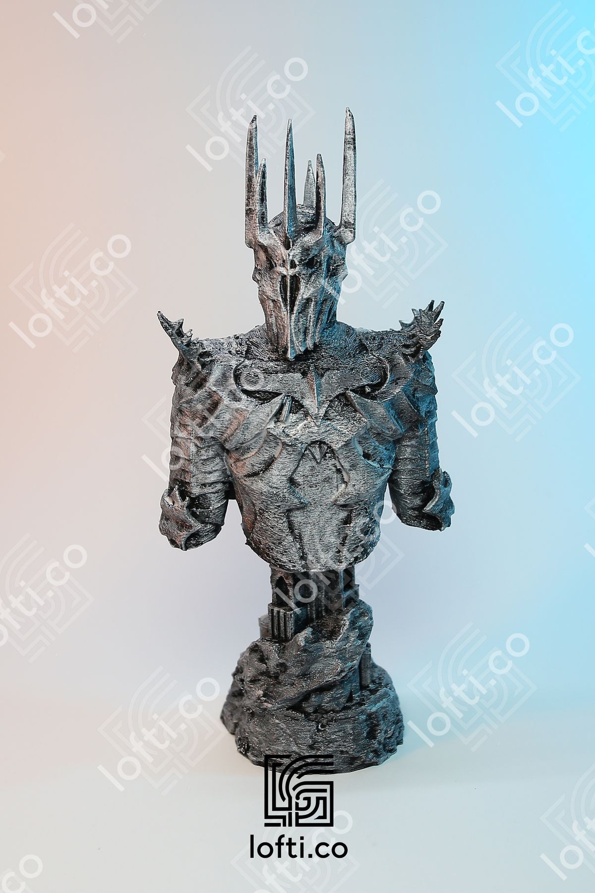 Sauron Heykel Figür - Sauron Büst - Metal Görünümlü Boyalı Plastik Obje 14 Cm Yüzüklerin Efendisi