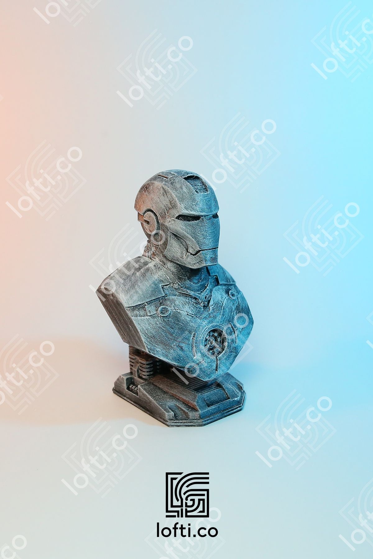 İronman Büst - Metalik Ironman Figürü - 15cm Ironman Büstü
