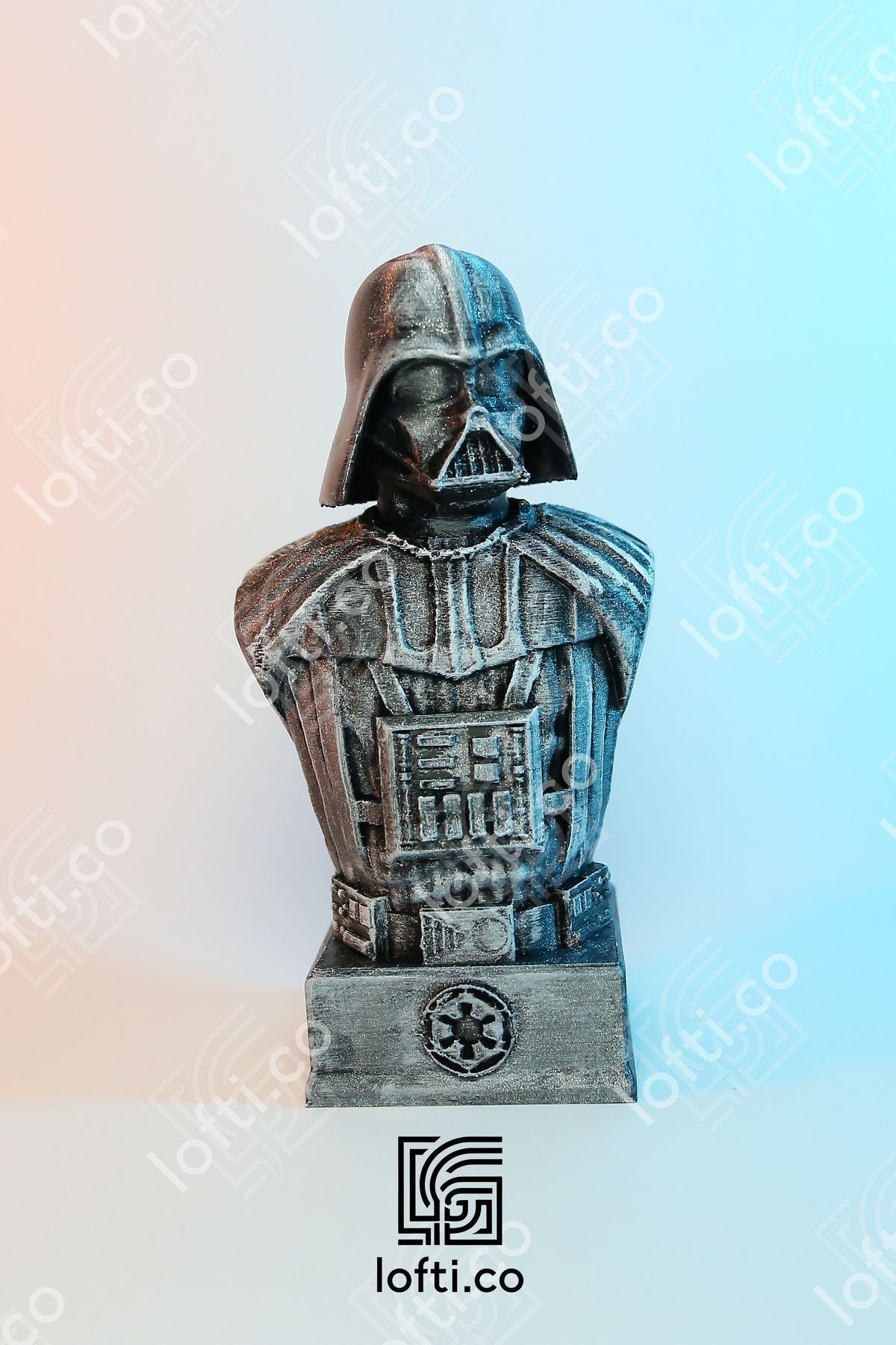 DarthVader Büst - DarthVader Star Wars Heykel Figür - Metal Görünümlü Boyalı Plastik Obje 14 Cm