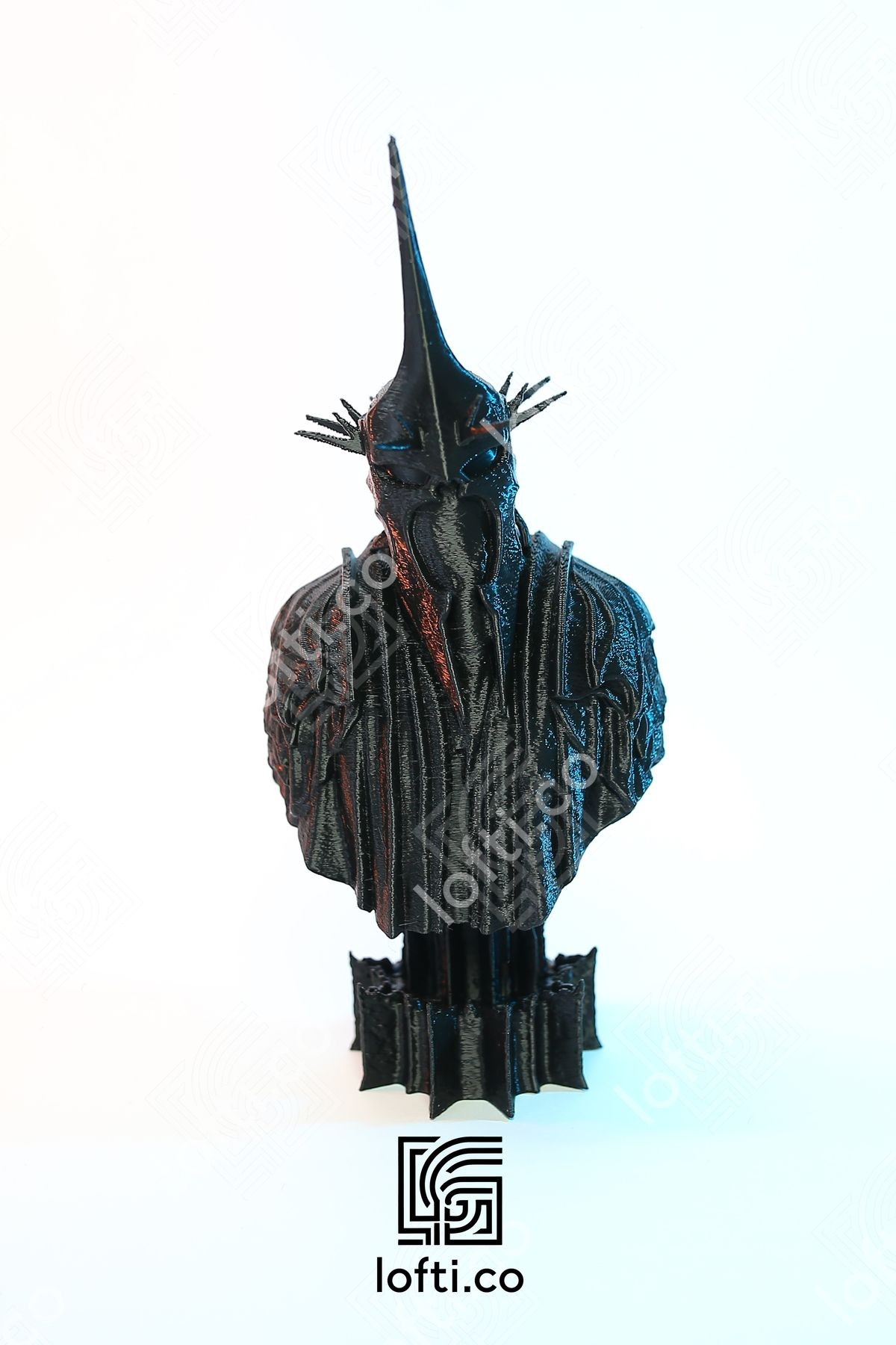 Angmar Büst - Angmar Yüzüklerin Efendisi Heykel Figür - Siyah Plastik Obje 14 cm
