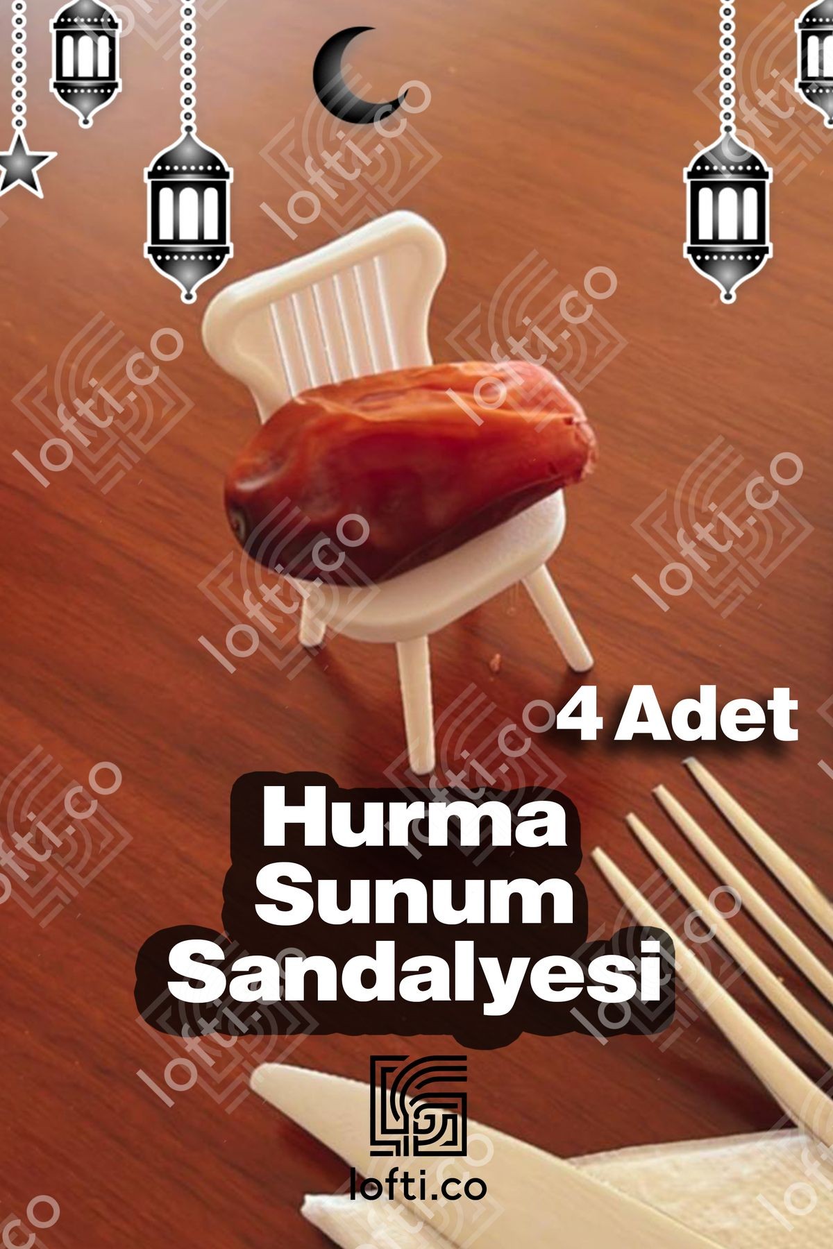 Hurma Sunum Sandalyesi 6'lı - Hurma Sehpası - Ramazan Sofrası - Hurma Sunum Standı