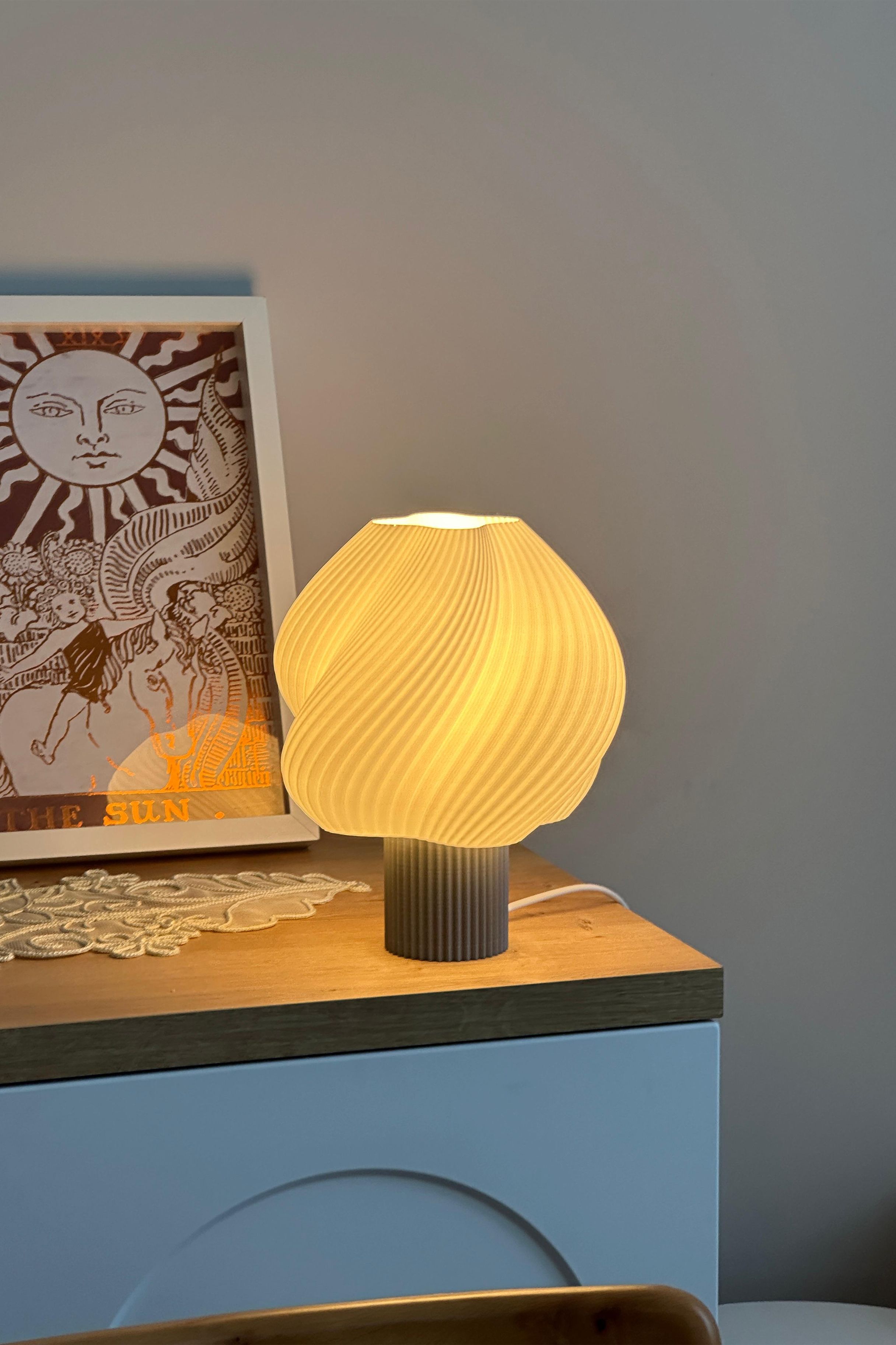 Sopran - Yeni Nesil Pinterest Abajur – İskandinav Tarzda Lamba 25 cm Aydınlatma - Gri