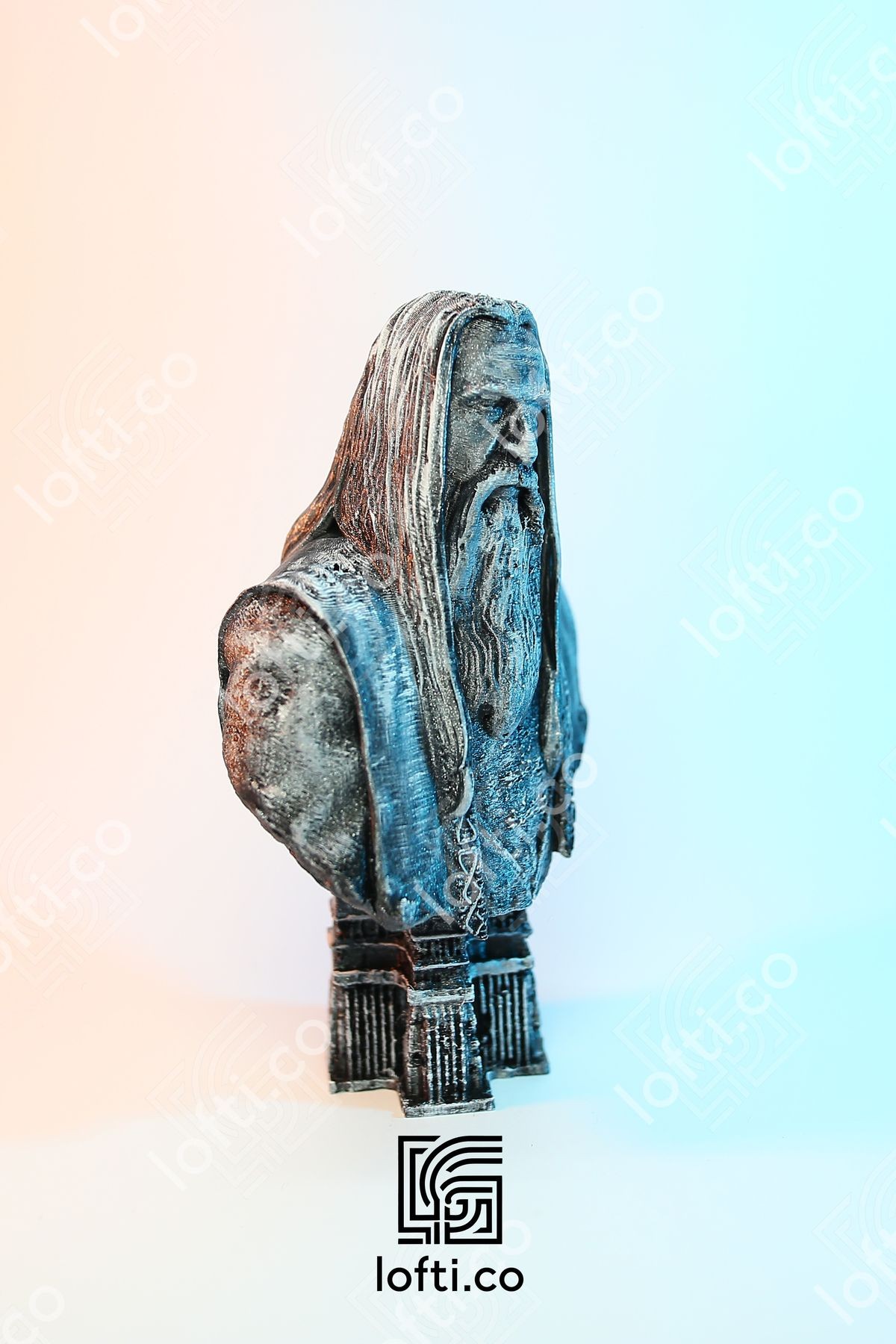 Saruman Büst - Yüzüklerin Efendisi - Saruman Metal Görünümlü Boyalı Plastik Obje 14 Cm Saruman Figür