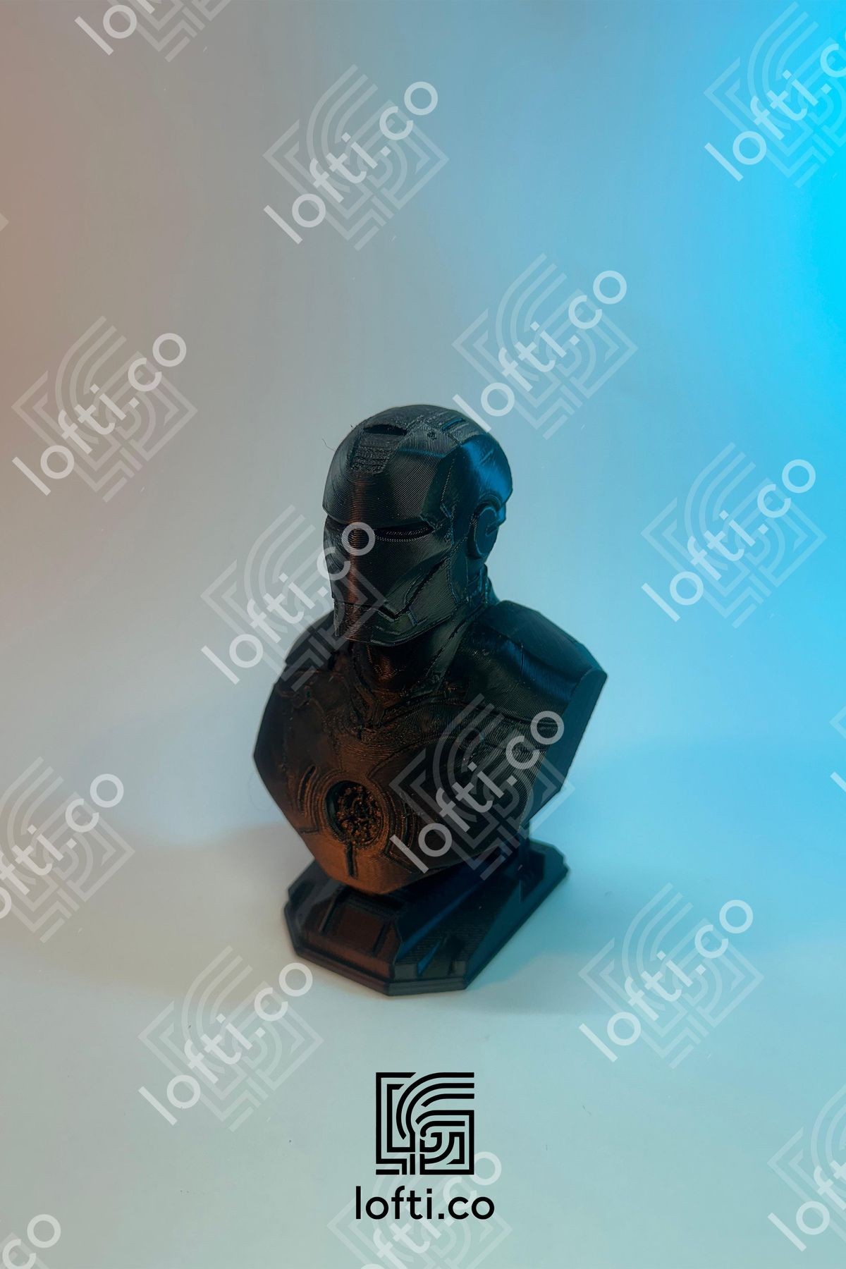 İronman Figürü - Siyah İronman Büst - 15cm İronman Büstü