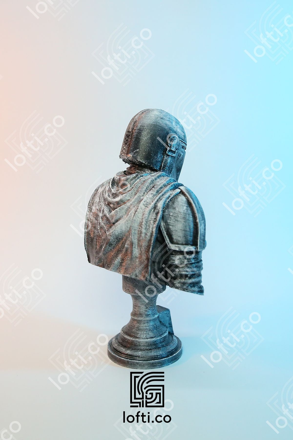 Mandalorian Büst - Star Wars Metalik Görünümlü Mandalorian Figürü - 15cm Mandalorian Büstü