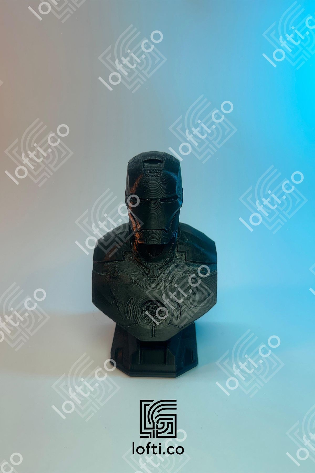 İronman Figürü - Siyah İronman Büst - 15cm İronman Büstü