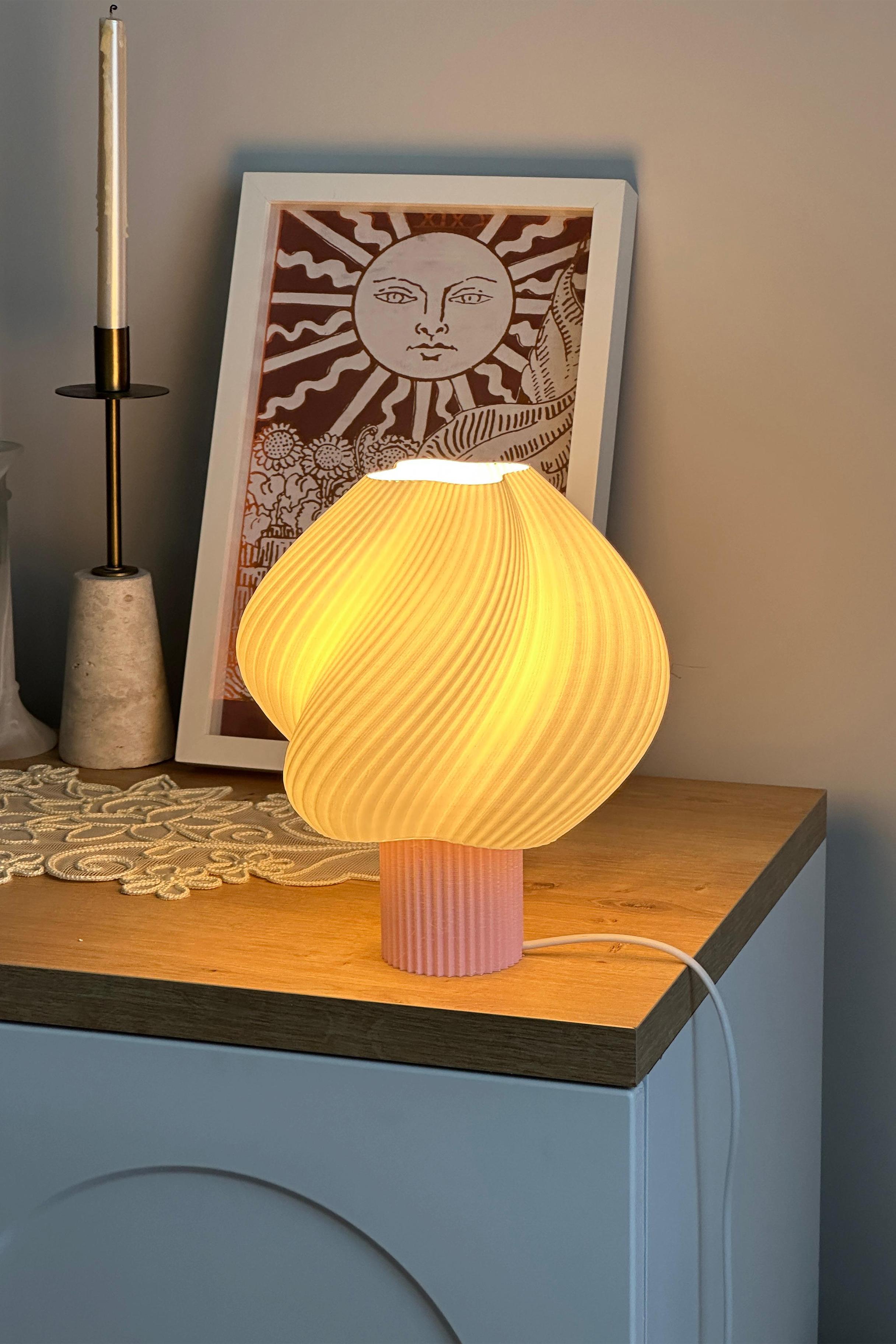 Sopran - Yeni Nesil Pinterest Abajur – İskandinav Tarzda Lamba 25 cm Aydınlatma - Pembe