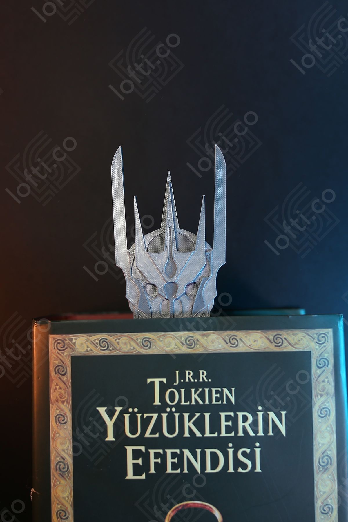 Yüzüklerin Efendisi Kitap Ayracı 3'lü Set - Witch King, Sauron, Rohan & Gondor Helmet Kitap Ayracı - gri