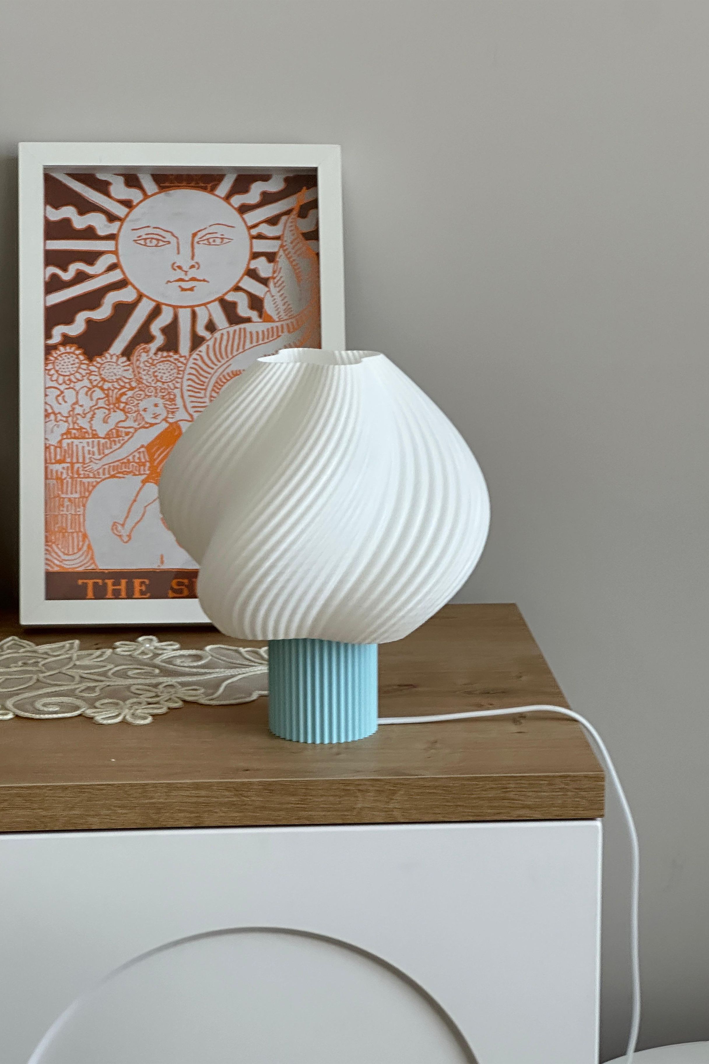 Sopran - Yeni Nesil Pinterest Abajur – İskandinav Tarzda Lamba 25 cm Aydınlatma - Mavi