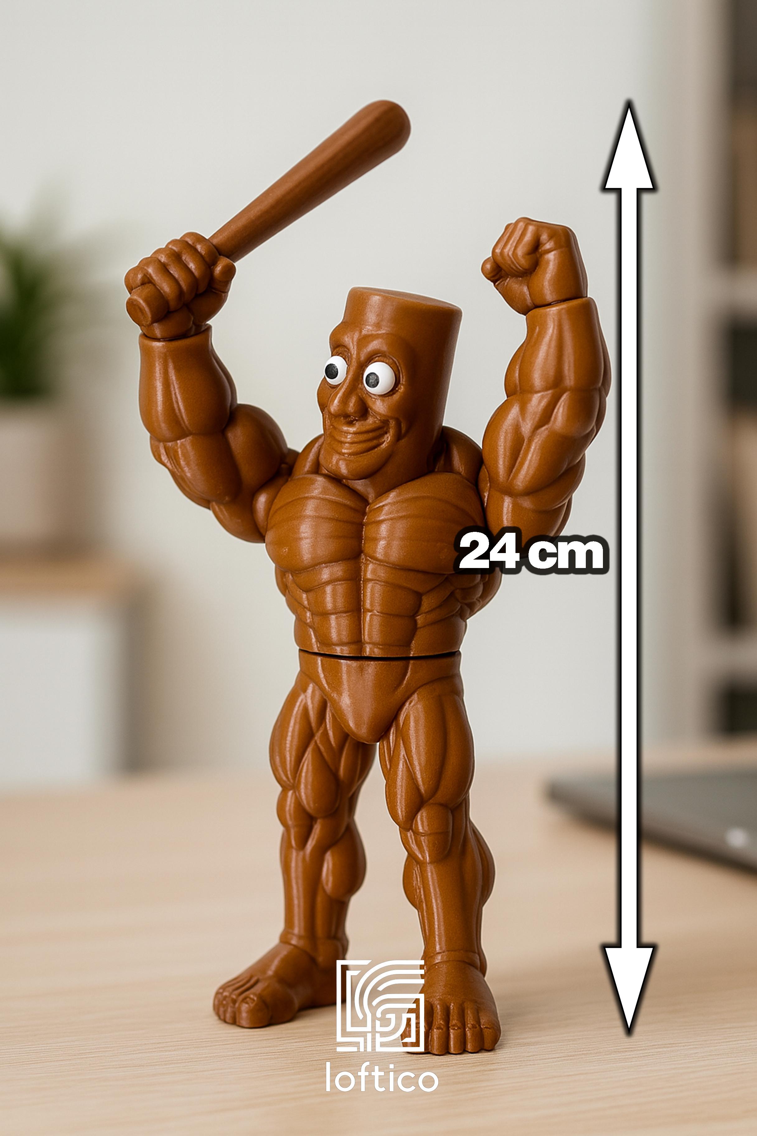Tung Tung Sahur Hareketli MEGA BOY 24 cm - Kaslı TUNG TUNG SAHUR