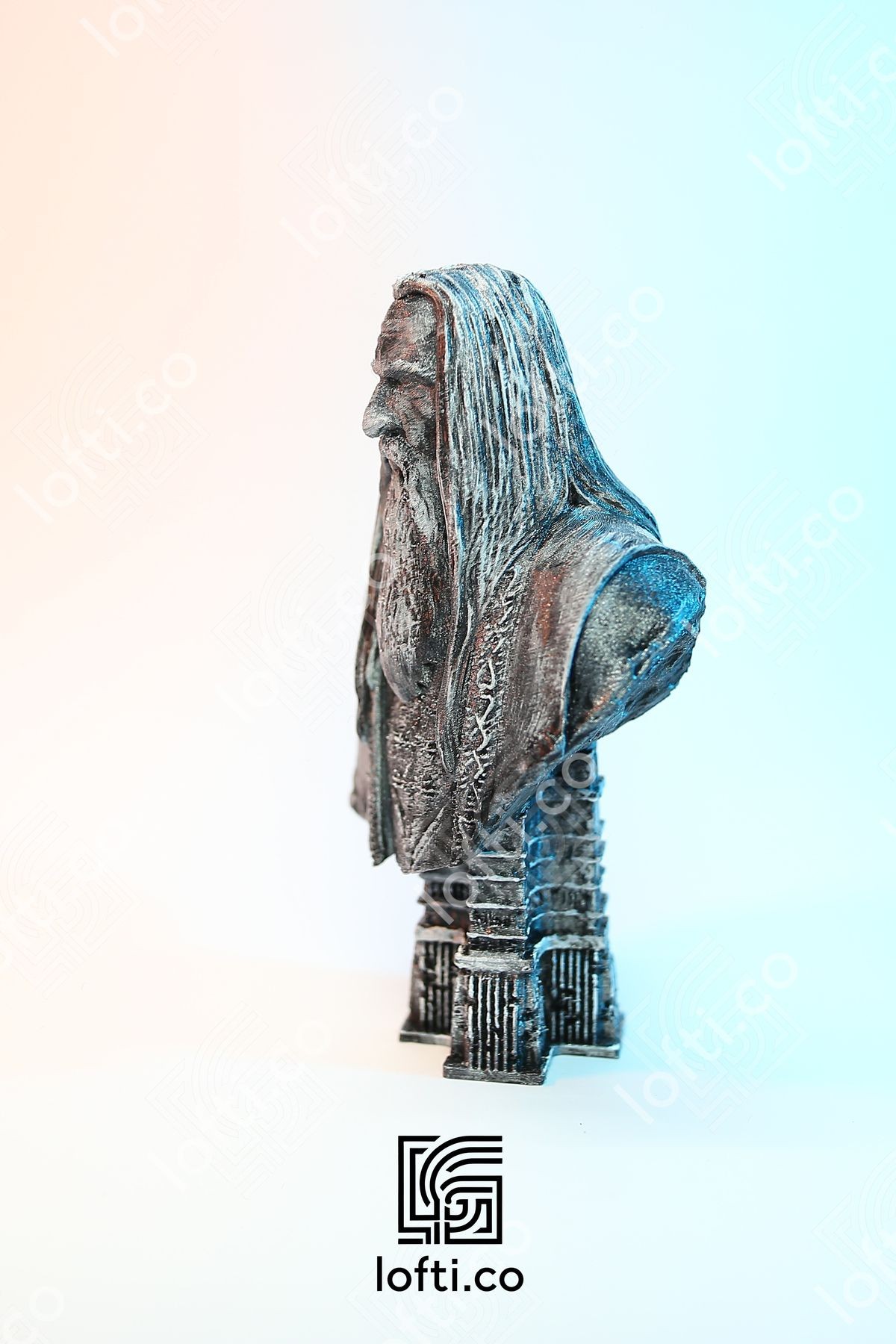 Saruman Büst - Yüzüklerin Efendisi - Saruman Metal Görünümlü Boyalı Plastik Obje 14 Cm Saruman Figür