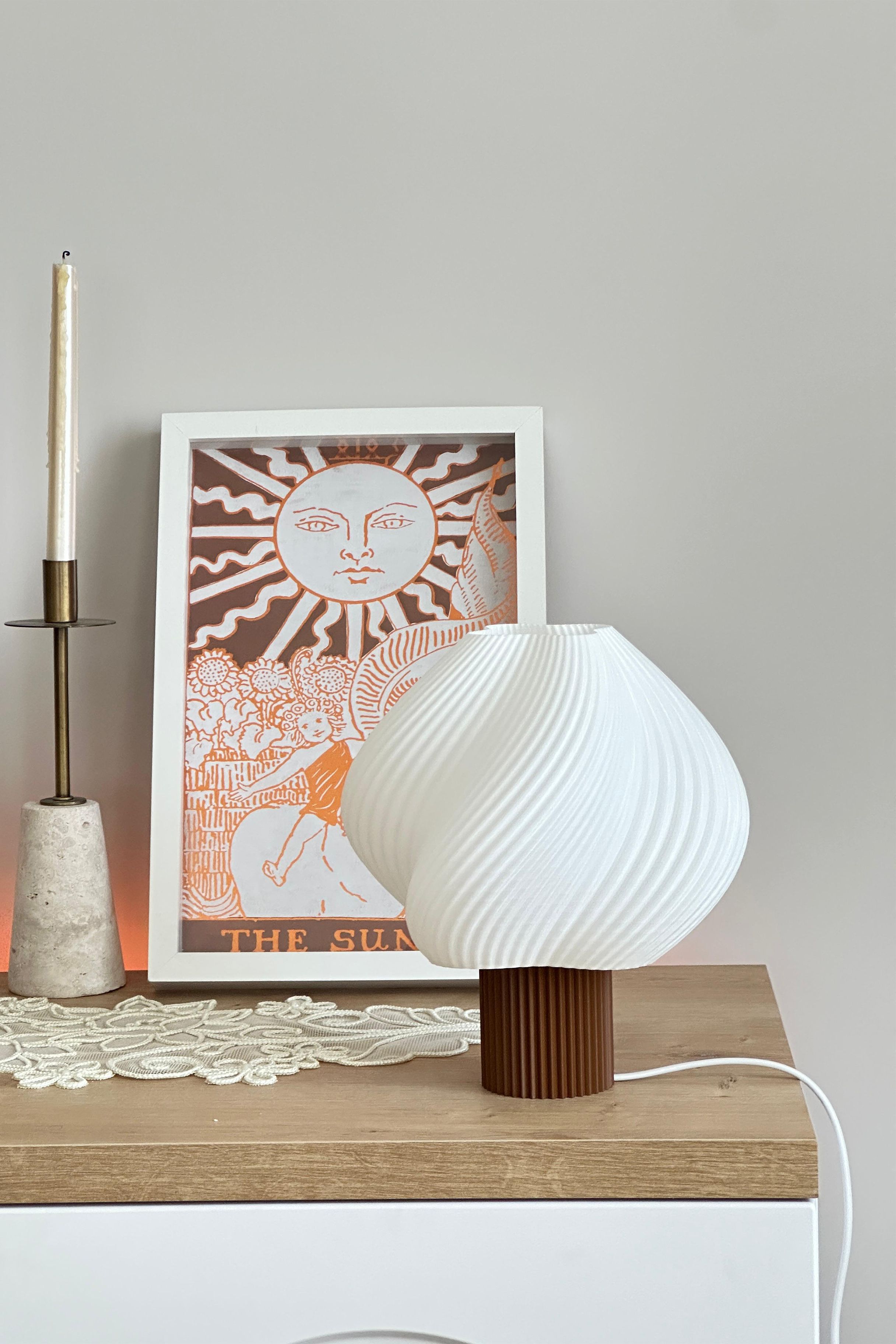 Sopran - Yeni Nesil Pinterest Abajur – İskandinav Tarzda Lamba 25 cm Aydınlatma - Kahverengi