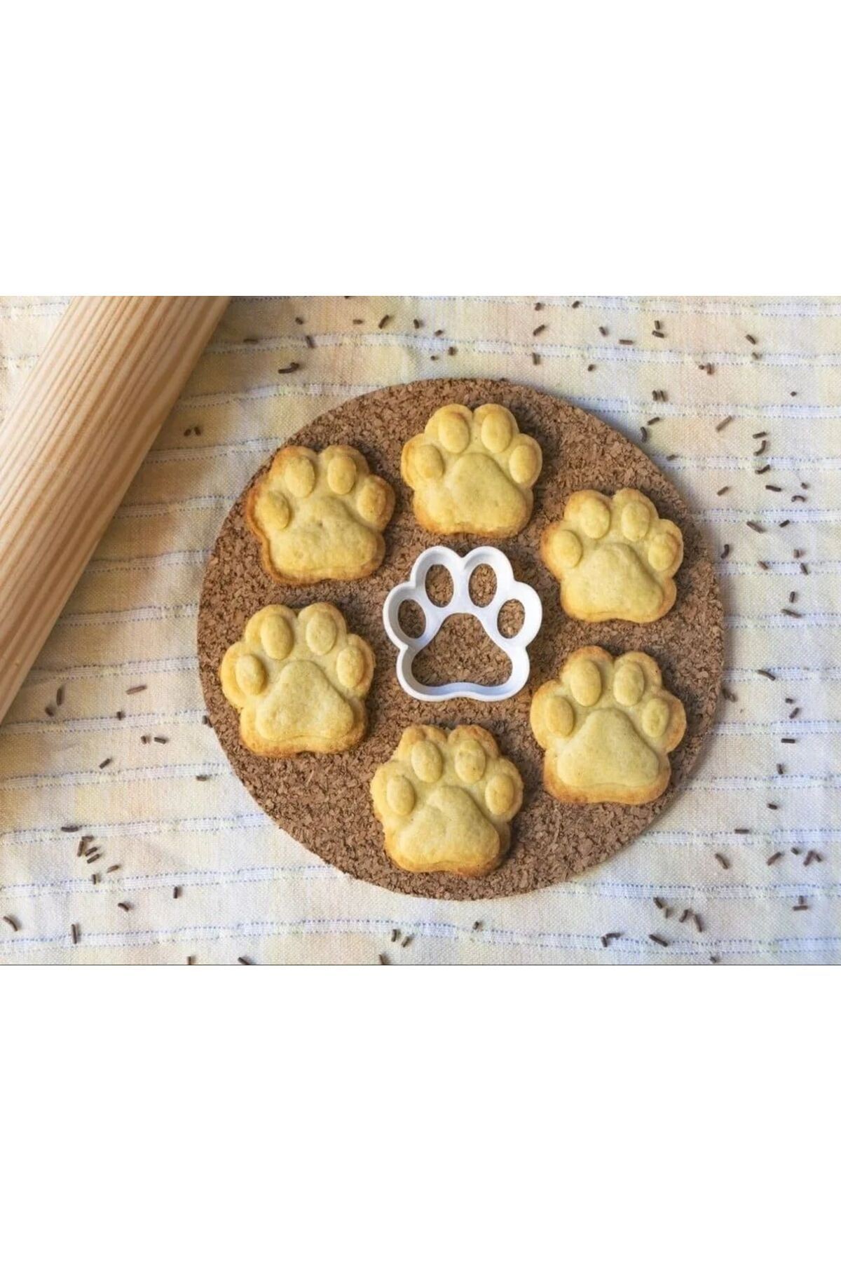 Patili Kurabiye Kalıbı - Kedi Köpek Patili Hamur Şekillendirici - Anahtarlık Hediyeli