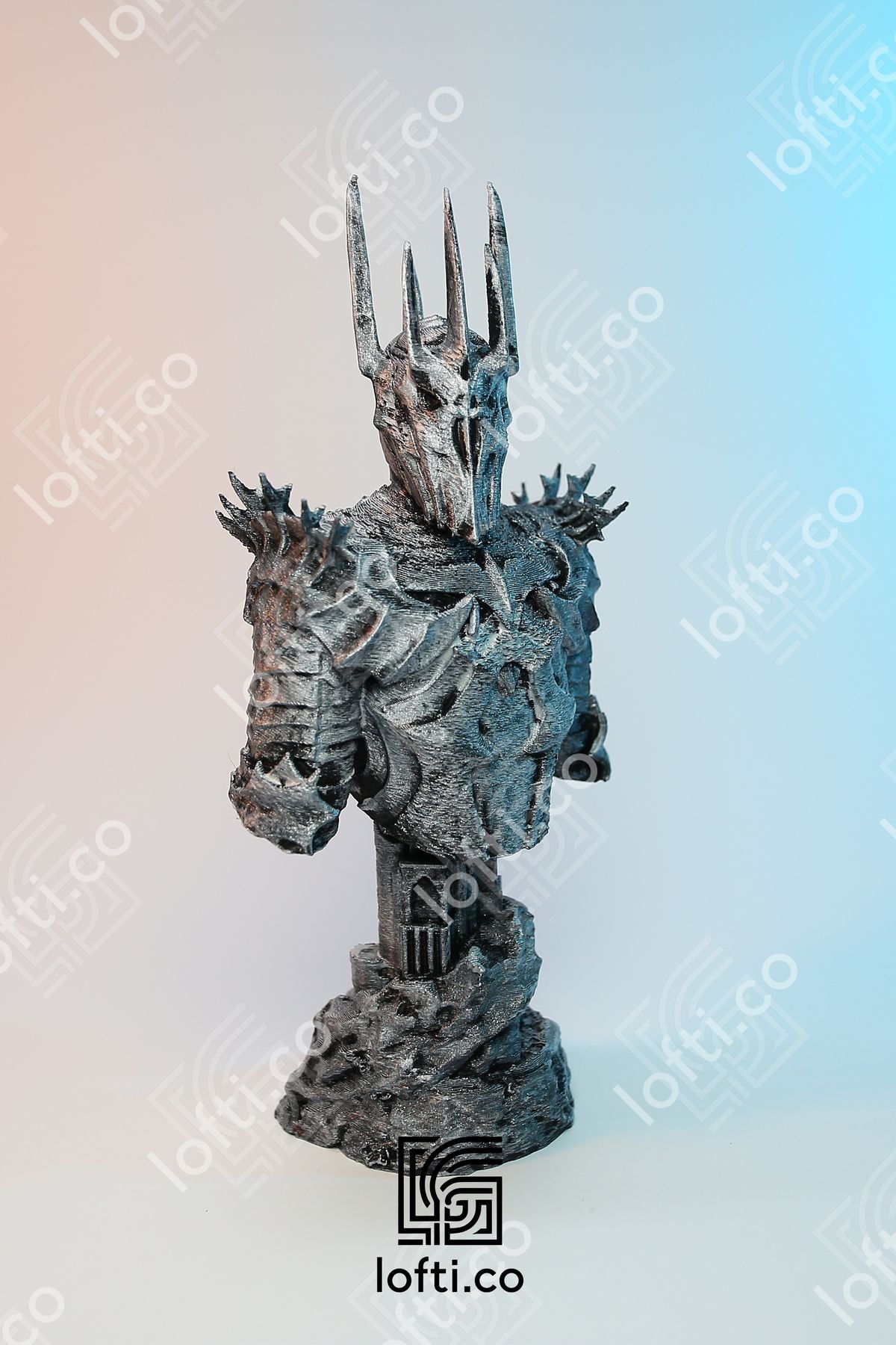 Sauron Heykel Figür - Sauron Büst - Metal Görünümlü Boyalı Plastik Obje 14 Cm Yüzüklerin Efendisi