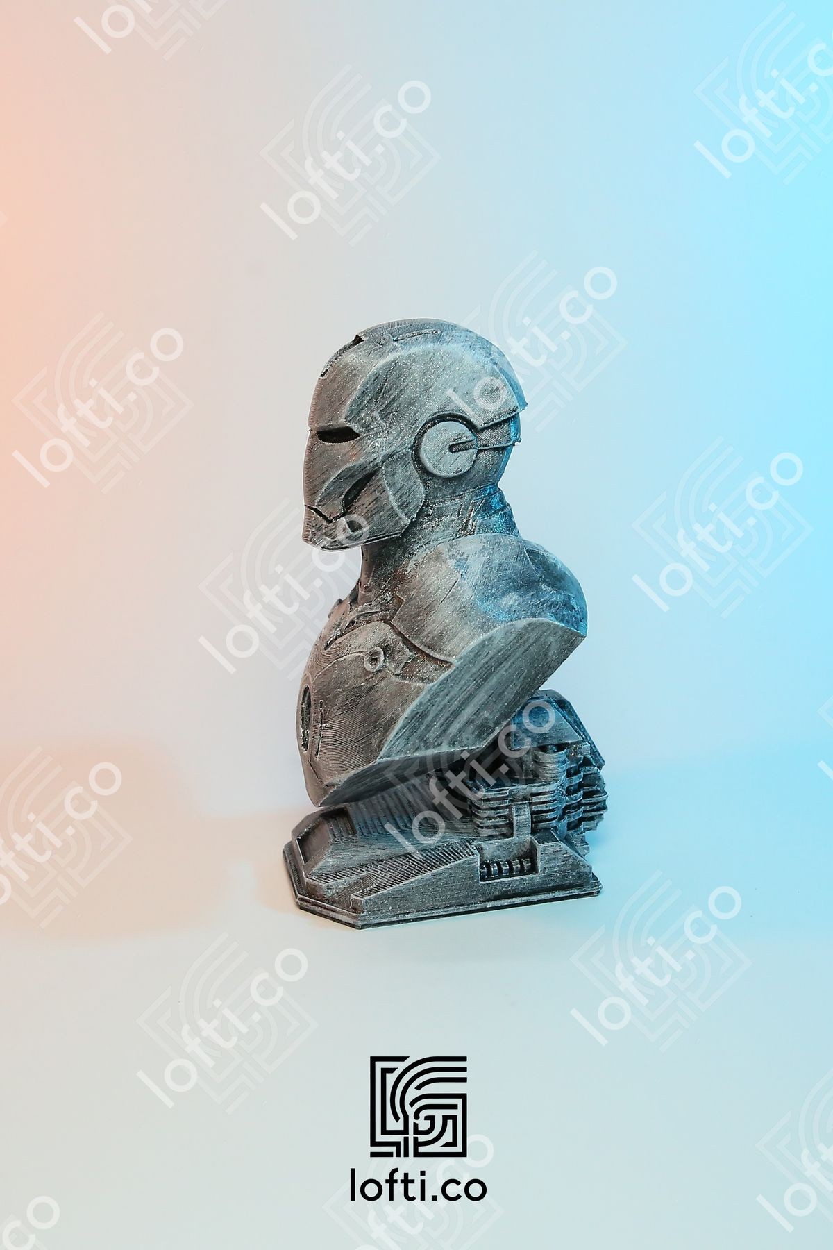 İronman Büst - Metalik Ironman Figürü - 15cm Ironman Büstü