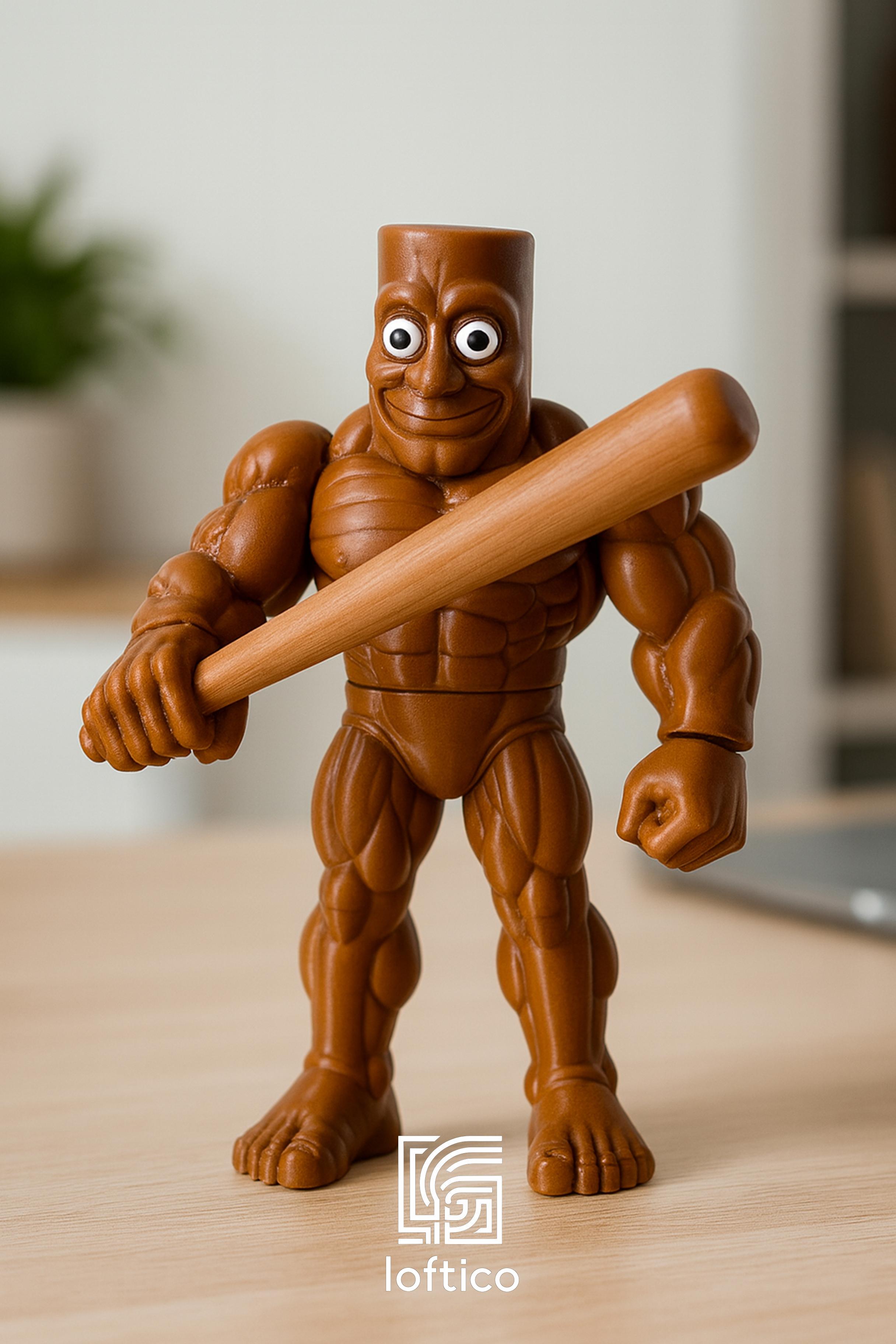 Tung Tung Sahur Hareketli MEGA BOY 24 cm - Kaslı TUNG TUNG SAHUR
