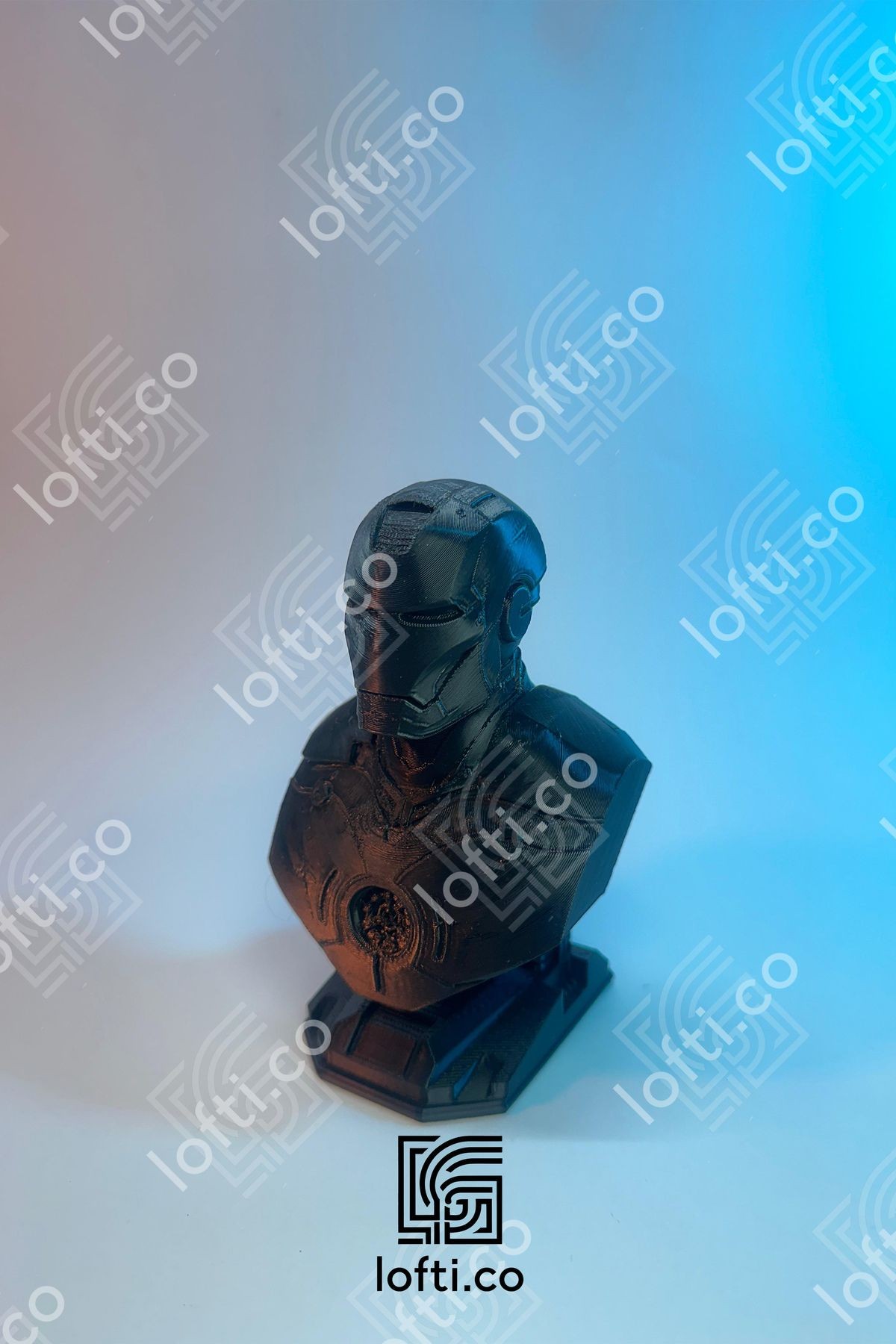 İronman Figürü - Siyah İronman Büst - 15cm İronman Büstü