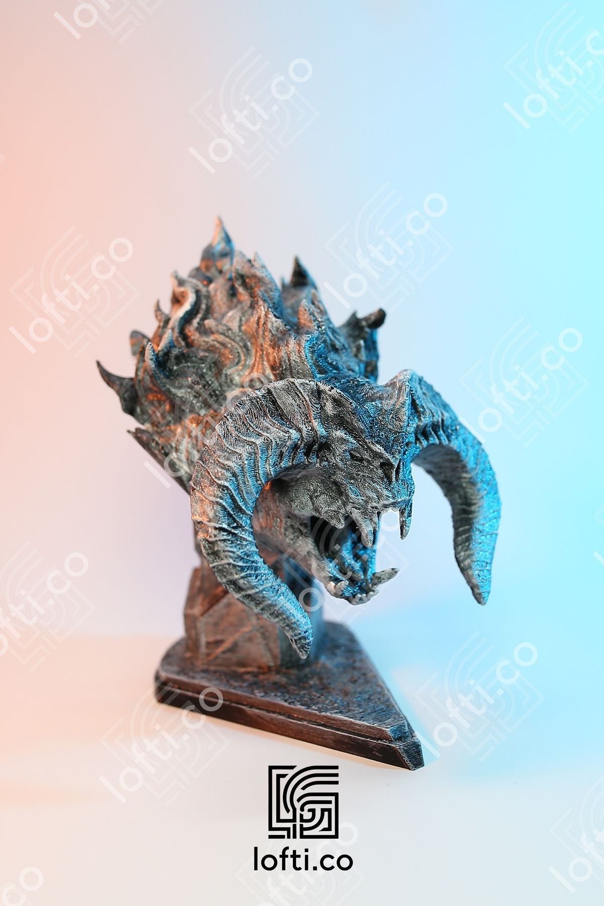 Balrog Büst - Balrog Yüzüklerin Efendisi Heykel Figür - Metal Görünümlü Boyalı Plastik Obje 14 cm
