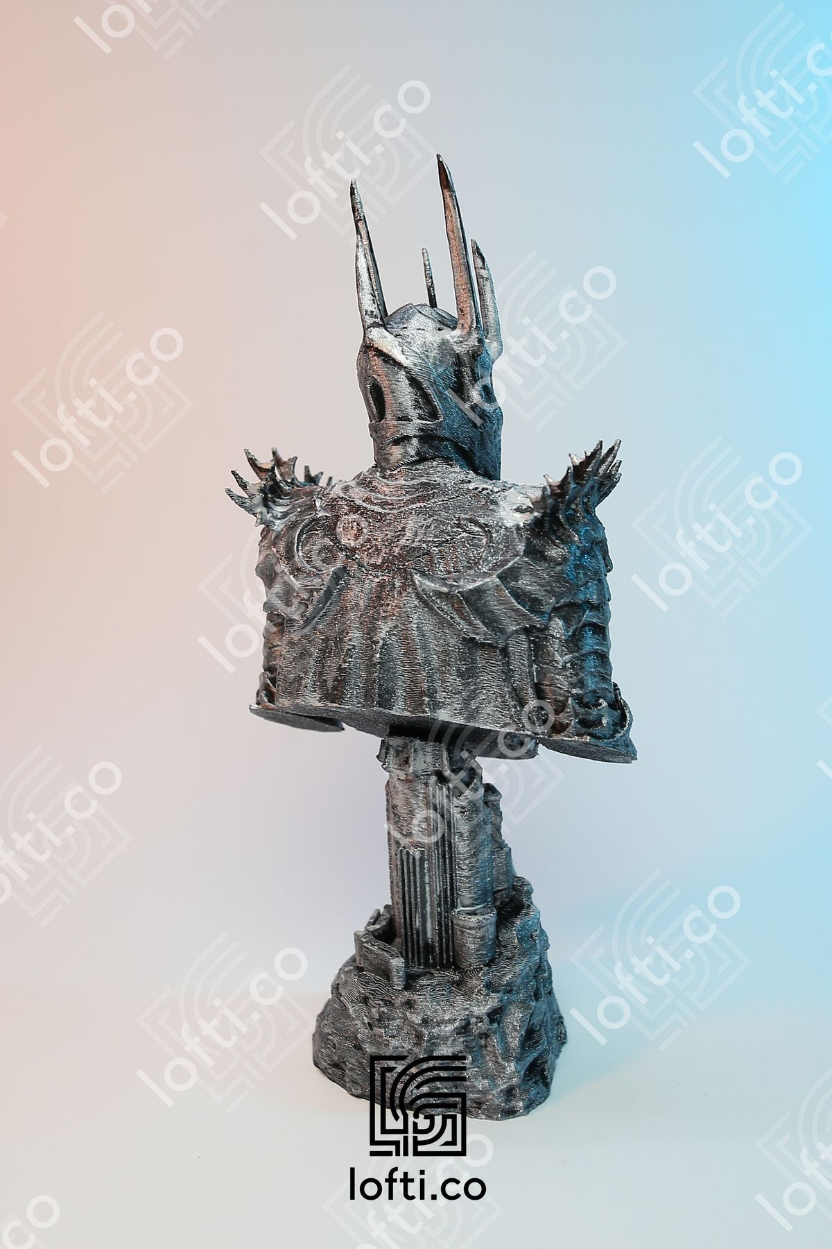 Sauron Heykel Figür - Sauron Büst - Metal Görünümlü Boyalı Plastik Obje 14 Cm Yüzüklerin Efendisi